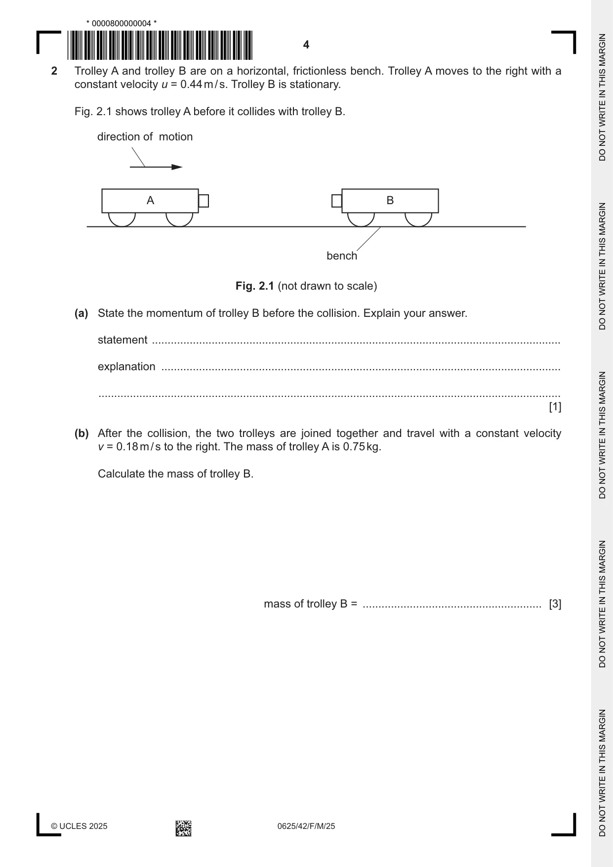 Cambridge IGCSE Physics 0625 2025 Feb/March Paper 4 · Variant 2 question paper, page 4 of 20