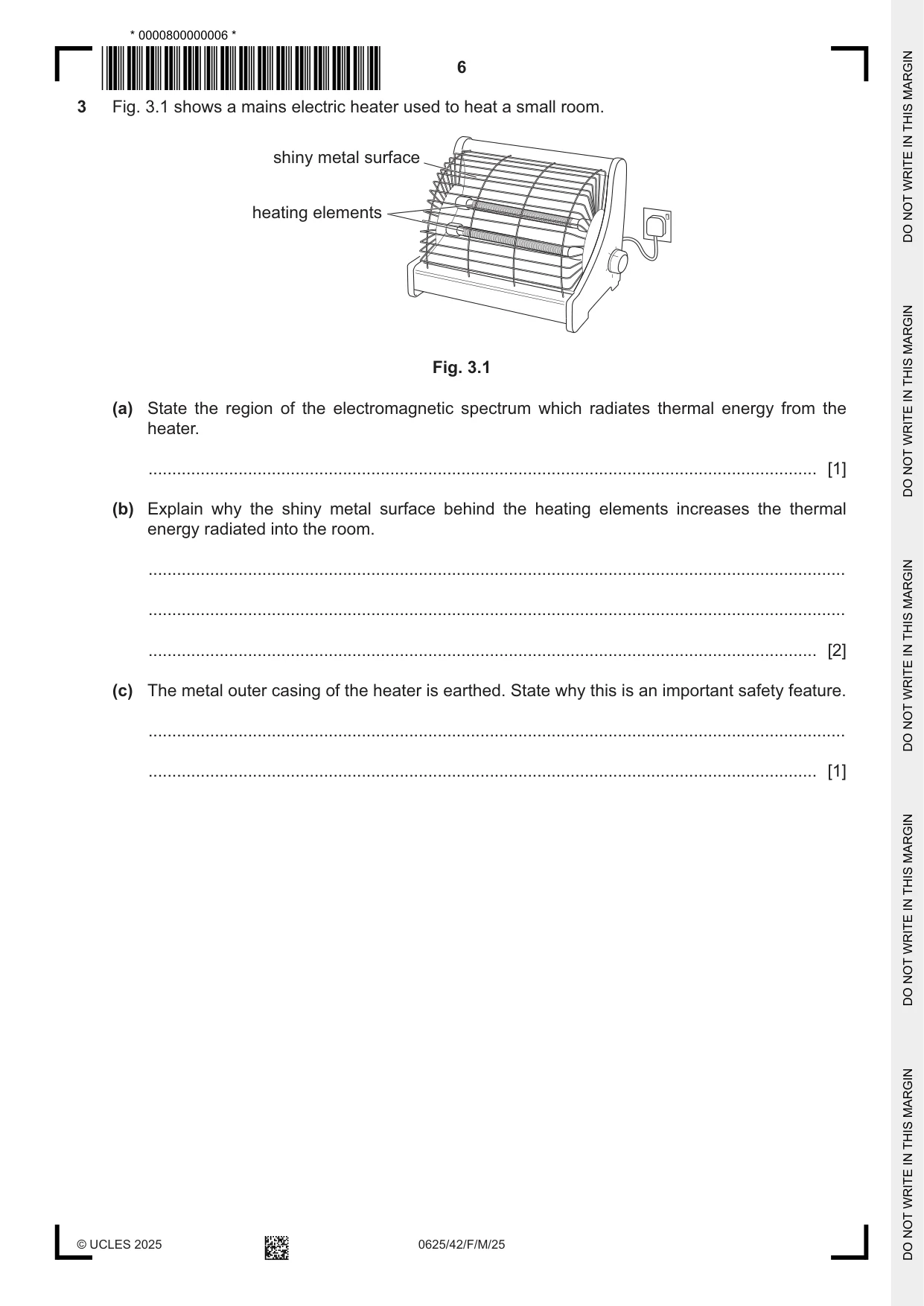 Cambridge IGCSE Physics 0625 2025 Feb/March Paper 4 · Variant 2 question paper, page 6 of 20