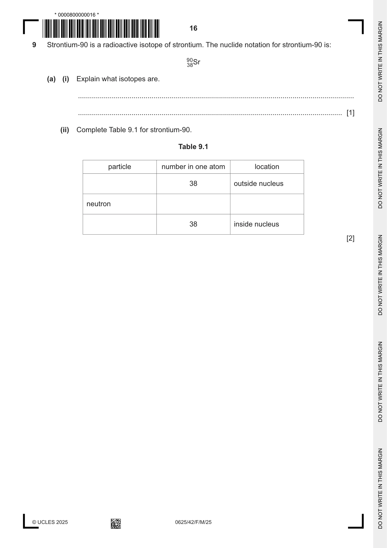 Cambridge IGCSE Physics 0625 2025 Feb/March Paper 4 · Variant 2 question paper, page 16 of 20