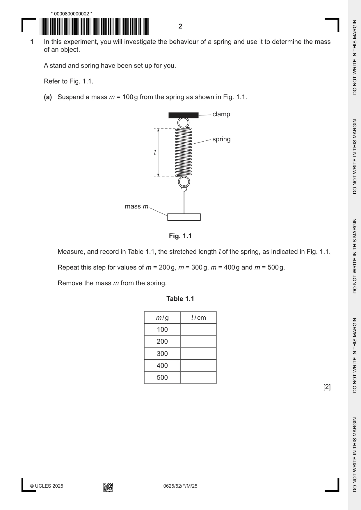 Cambridge IGCSE Physics 0625 2025 Feb/March Paper 5 · Variant 2 question paper, page 2 of 12
