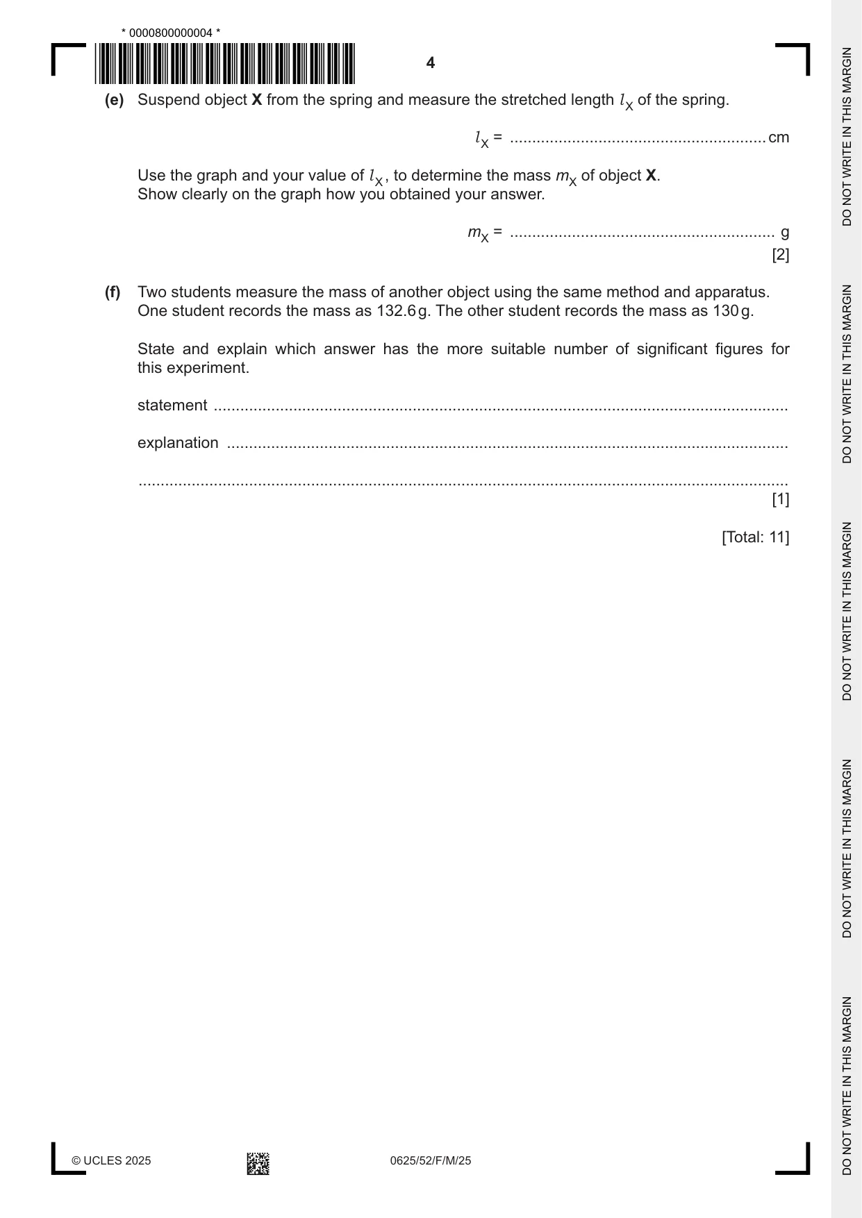 Cambridge IGCSE Physics 0625 2025 Feb/March Paper 5 · Variant 2 question paper, page 4 of 12