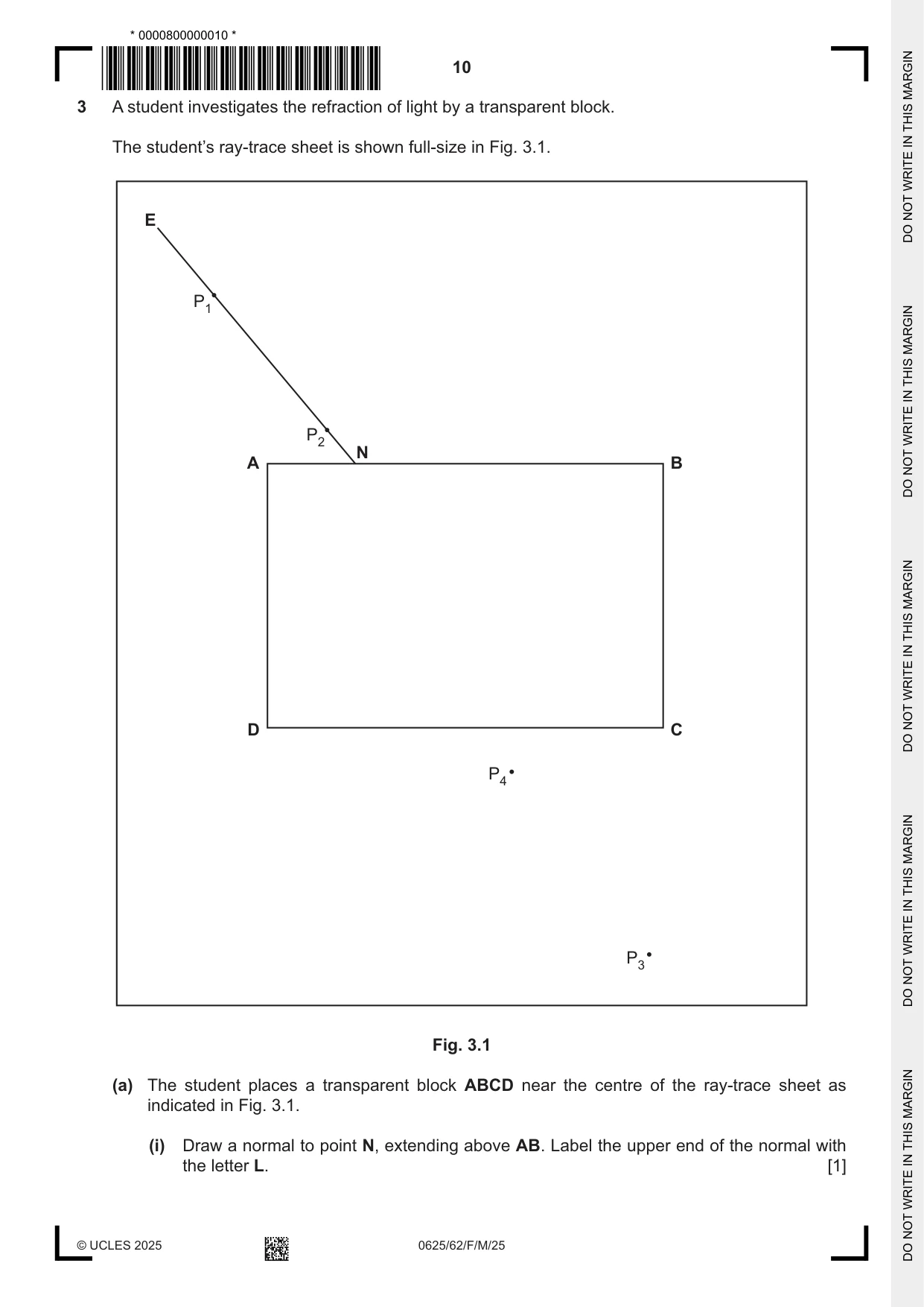 Cambridge IGCSE Physics 0625 2025 Feb/March Paper 6 · Variant 2 question paper, page 10 of 16