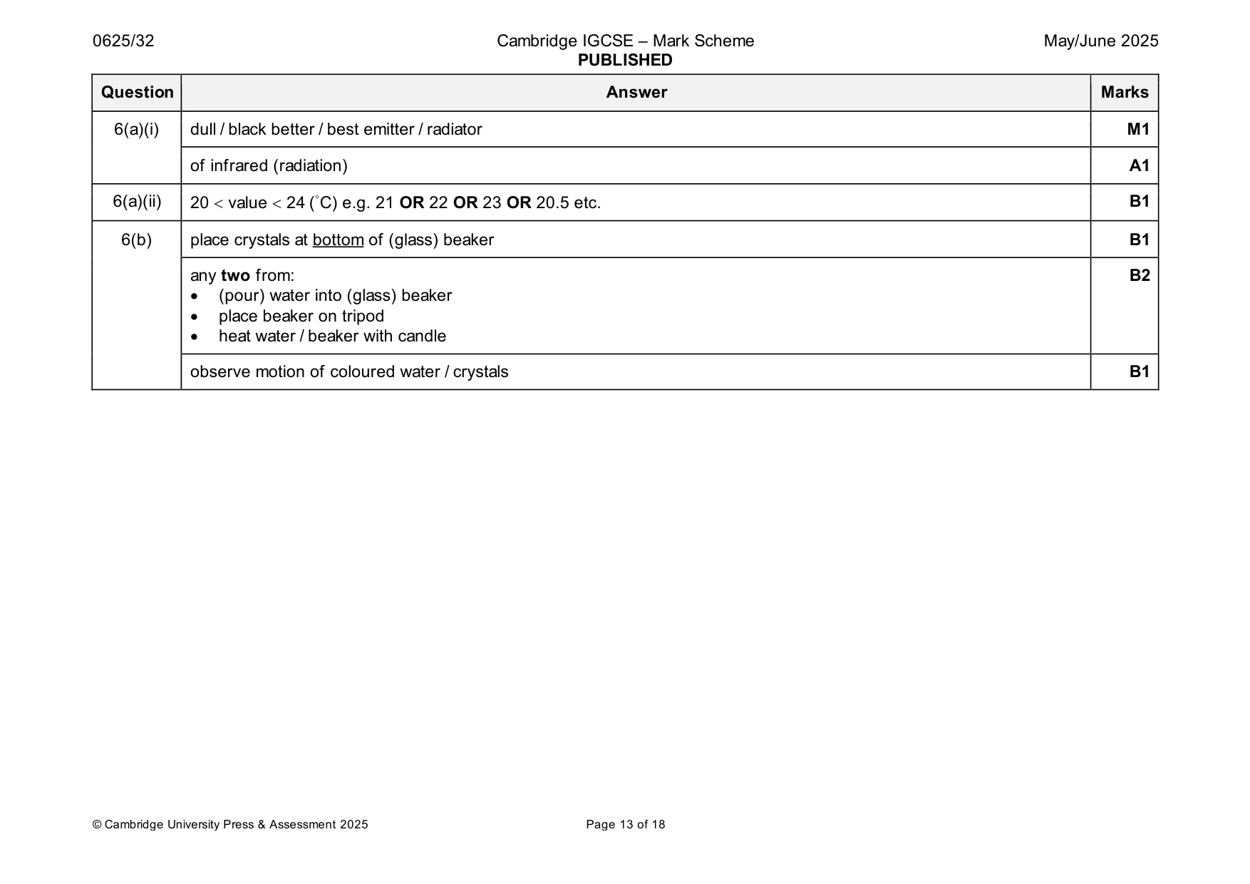 Mark scheme, page 13 of 18