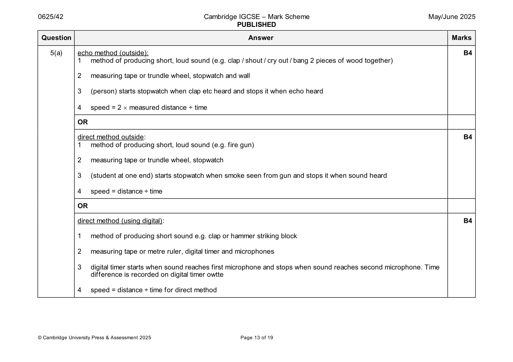 Mark scheme, page 13 of 19