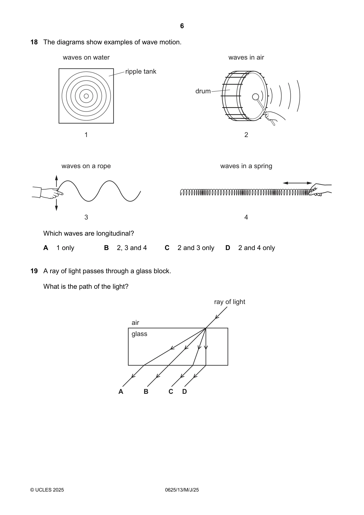 Cambridge IGCSE Physics 0625 2025 May/June Paper 1 · Variant 3 question paper, page 6 of 16