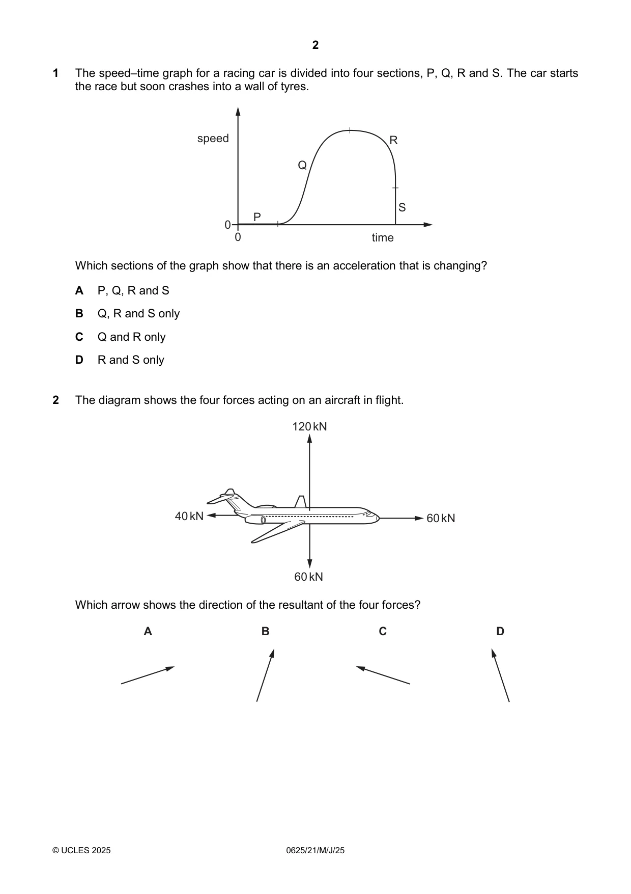 Cambridge IGCSE Physics 0625 2025 May/June Paper 2 · Variant 1 question paper, page 2 of 16