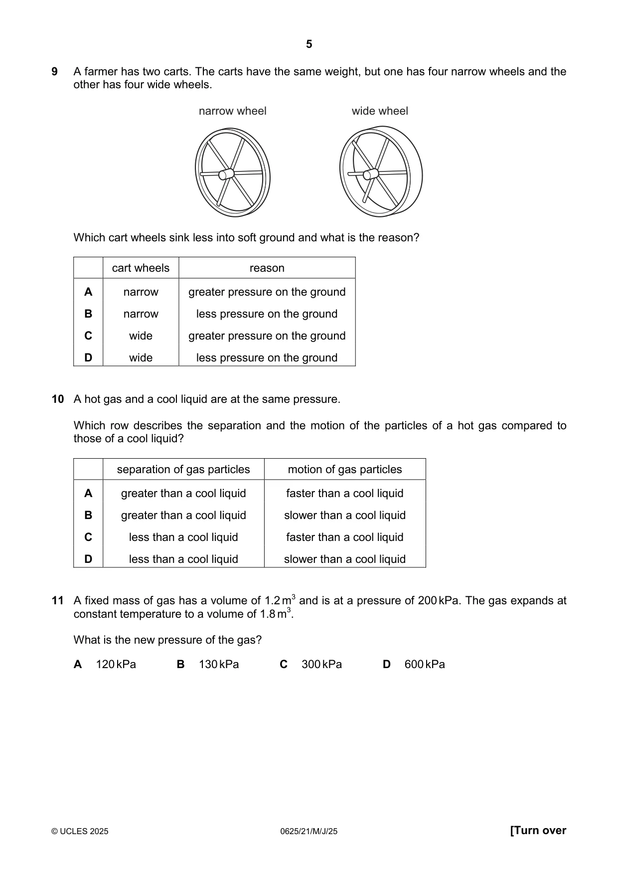Cambridge IGCSE Physics 0625 2025 May/June Paper 2 · Variant 1 question paper, page 5 of 16
