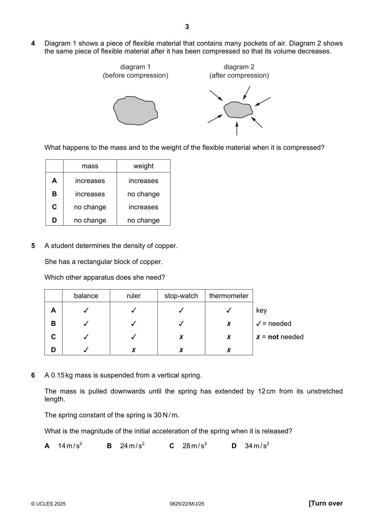 Cambridge IGCSE Physics 0625 2025 May/June Paper 2 · Variant 2 question paper, page 3 of 16