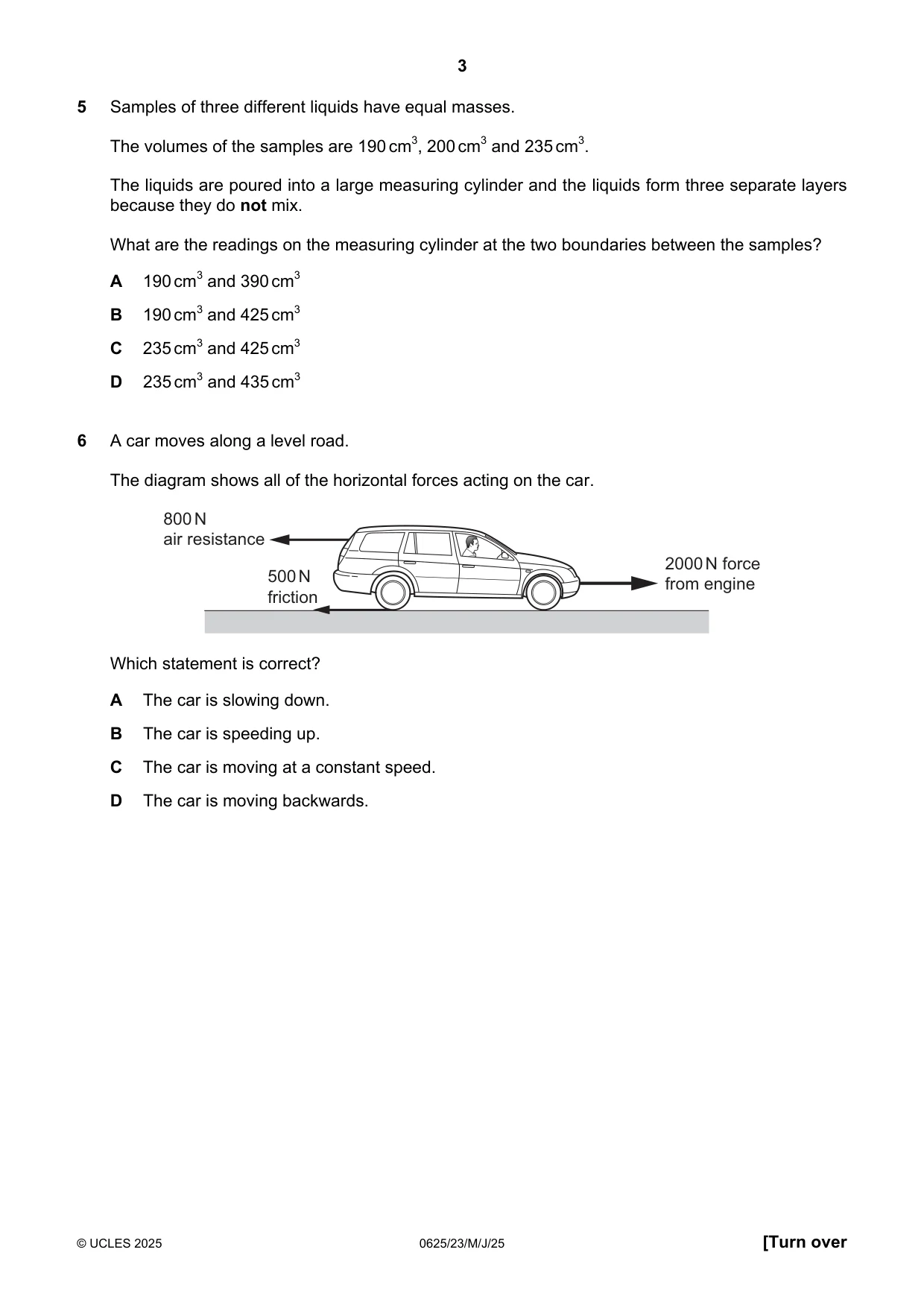 Cambridge IGCSE Physics 0625 2025 May/June Paper 2 · Variant 3 question paper, page 3 of 16
