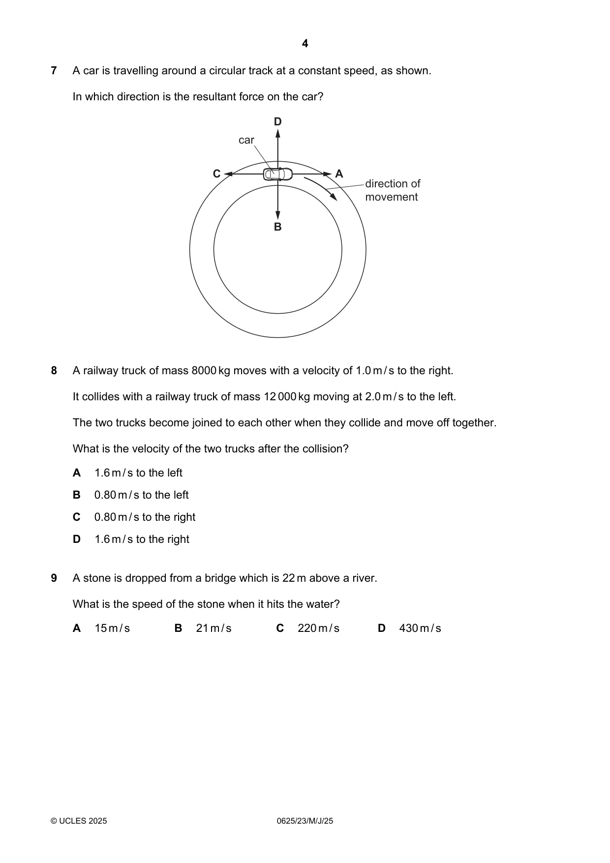 Cambridge IGCSE Physics 0625 2025 May/June Paper 2 · Variant 3 question paper, page 4 of 16