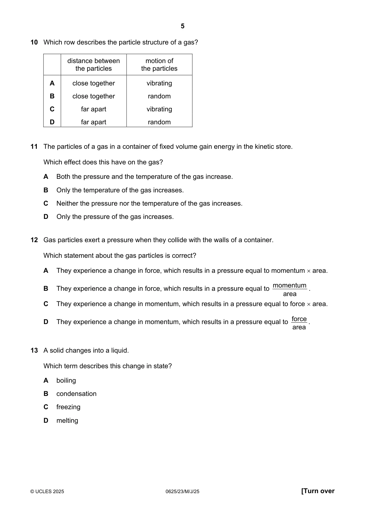 Cambridge IGCSE Physics 0625 2025 May/June Paper 2 · Variant 3 question paper, page 5 of 16