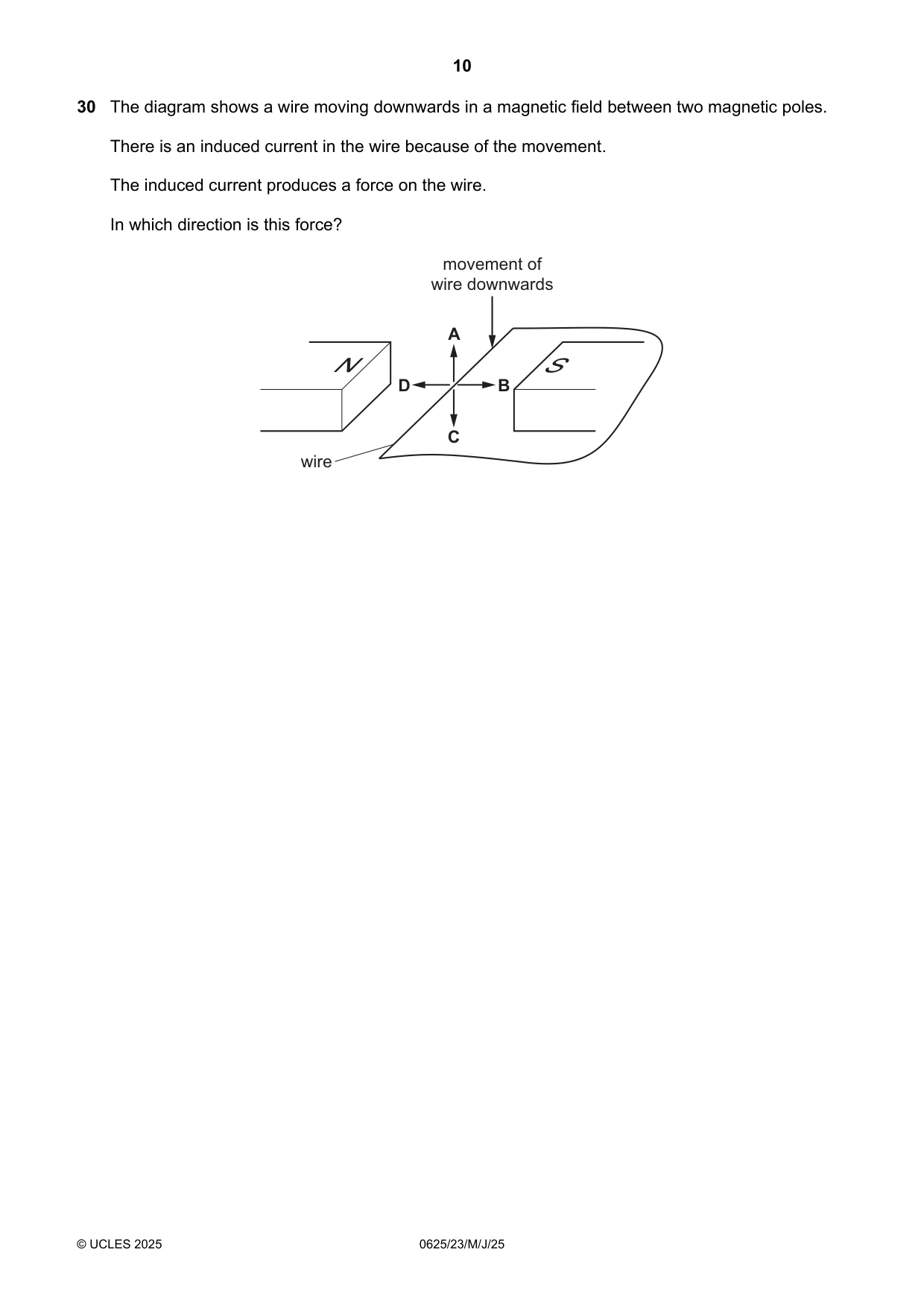 Cambridge IGCSE Physics 0625 2025 May/June Paper 2 · Variant 3 question paper, page 10 of 16