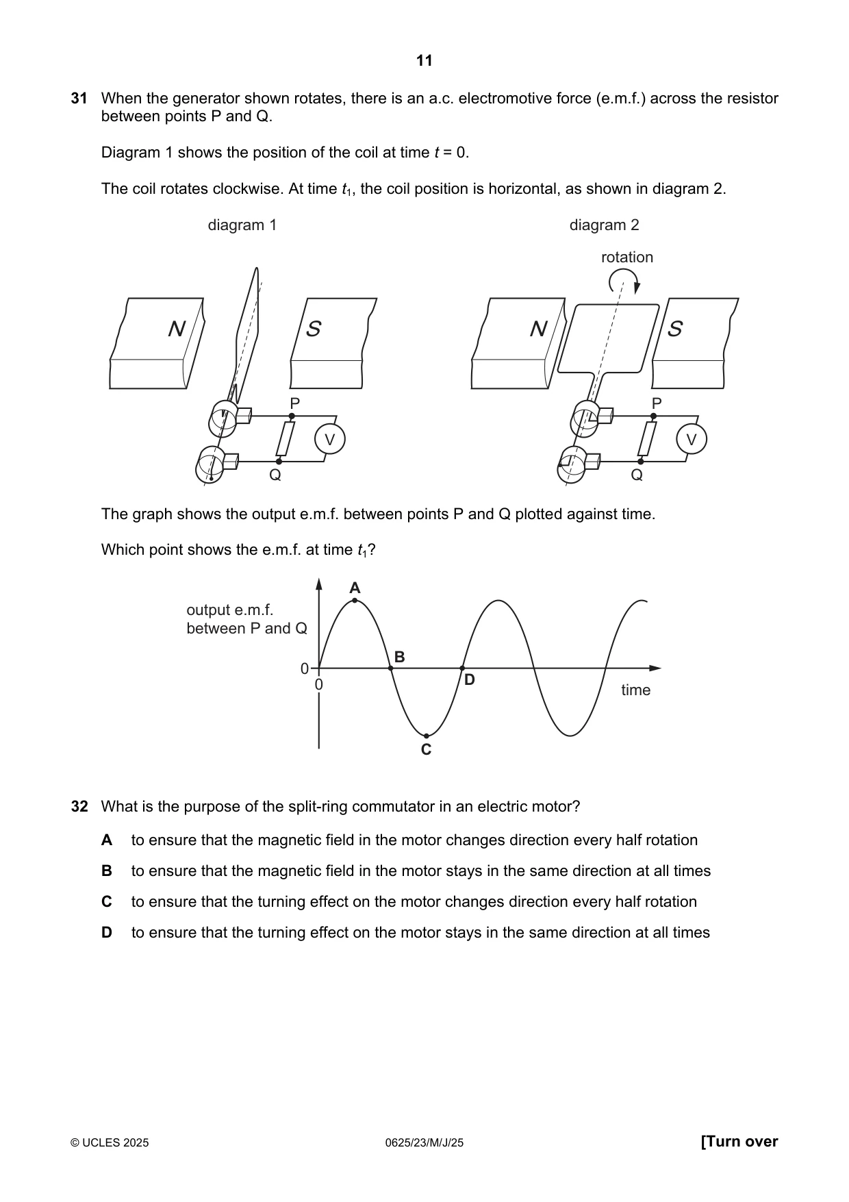 Cambridge IGCSE Physics 0625 2025 May/June Paper 2 · Variant 3 question paper, page 11 of 16