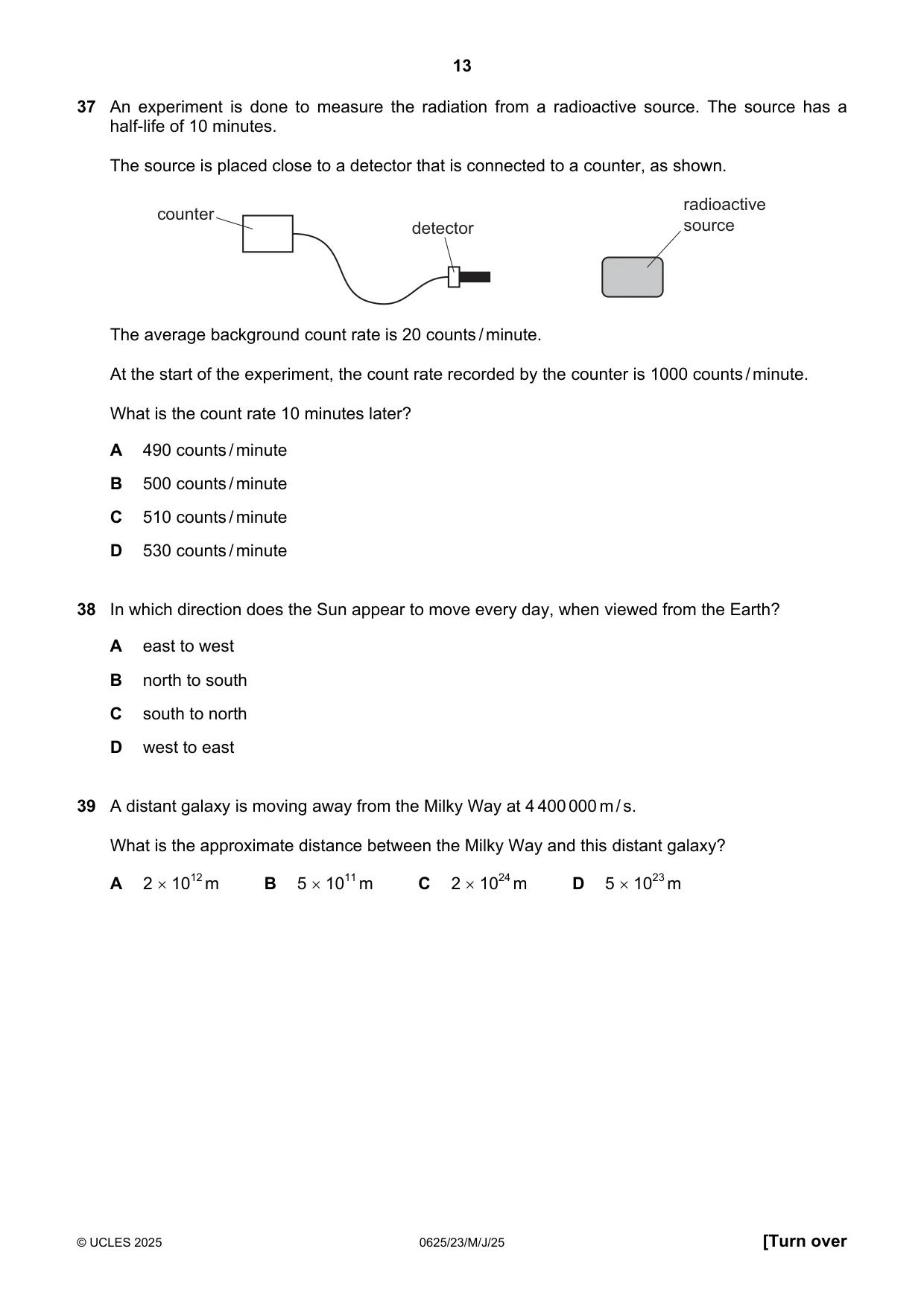 Cambridge IGCSE Physics 0625 2025 May/June Paper 2 · Variant 3 question paper, page 13 of 16