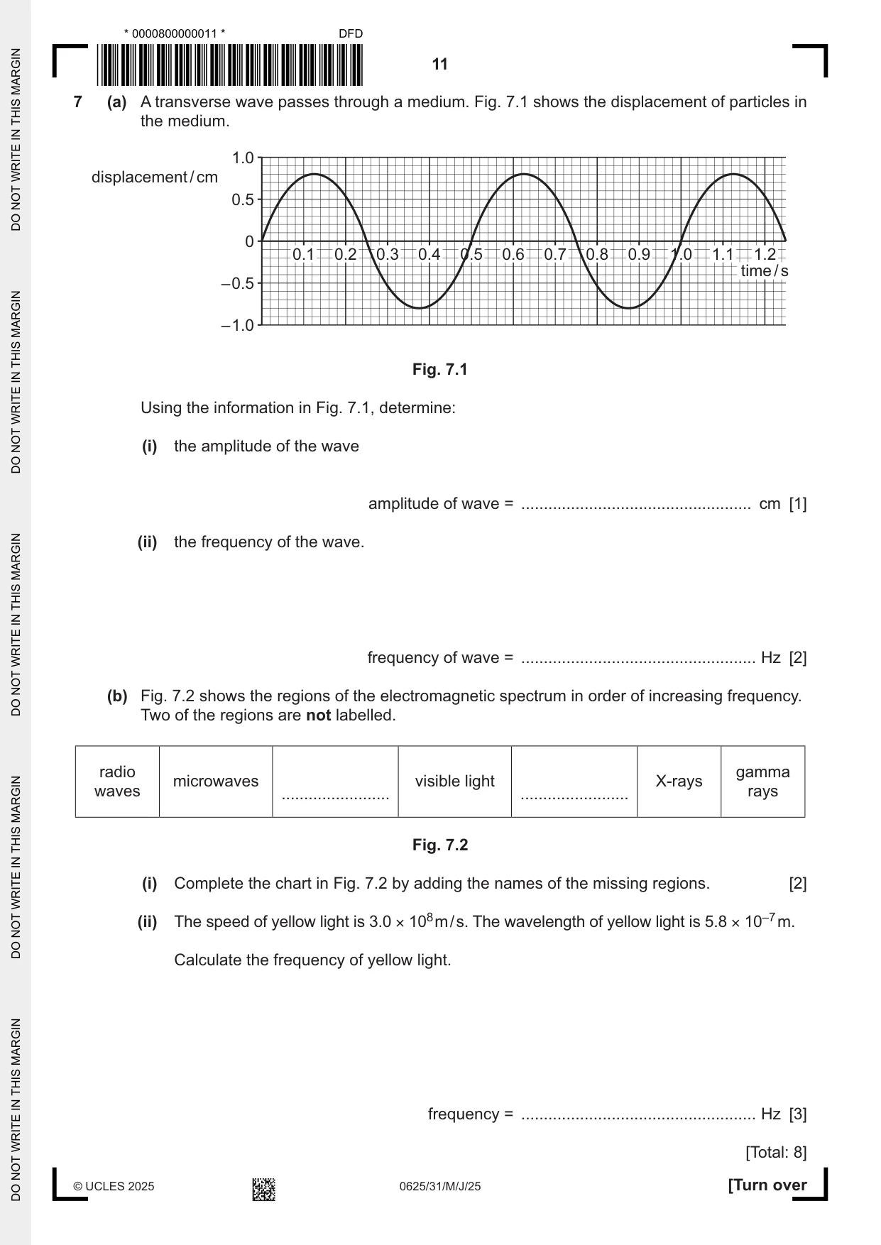 Cambridge IGCSE Physics 0625 2025 May/June Paper 3 · Variant 1 question paper, page 11 of 16