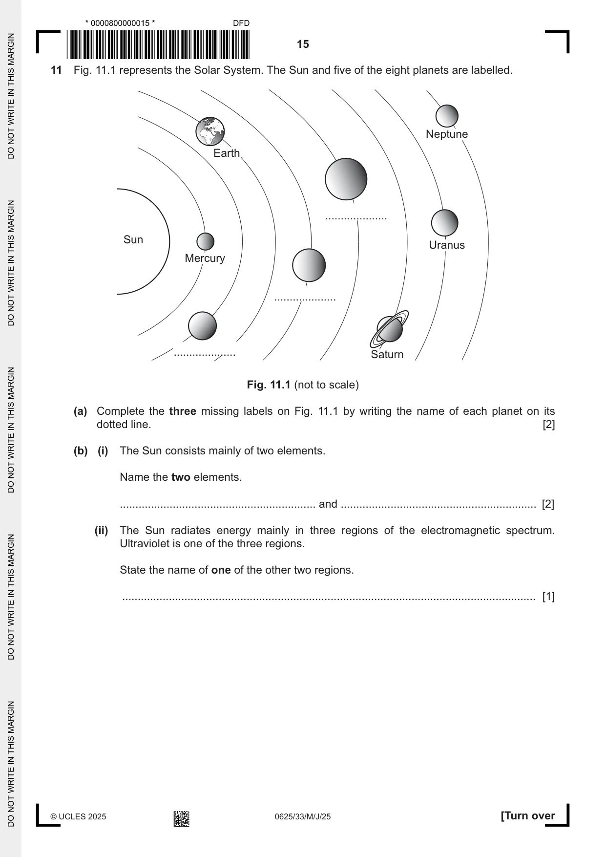 Cambridge IGCSE Physics 0625 2025 May/June Paper 3 · Variant 3 question paper, page 15 of 16
