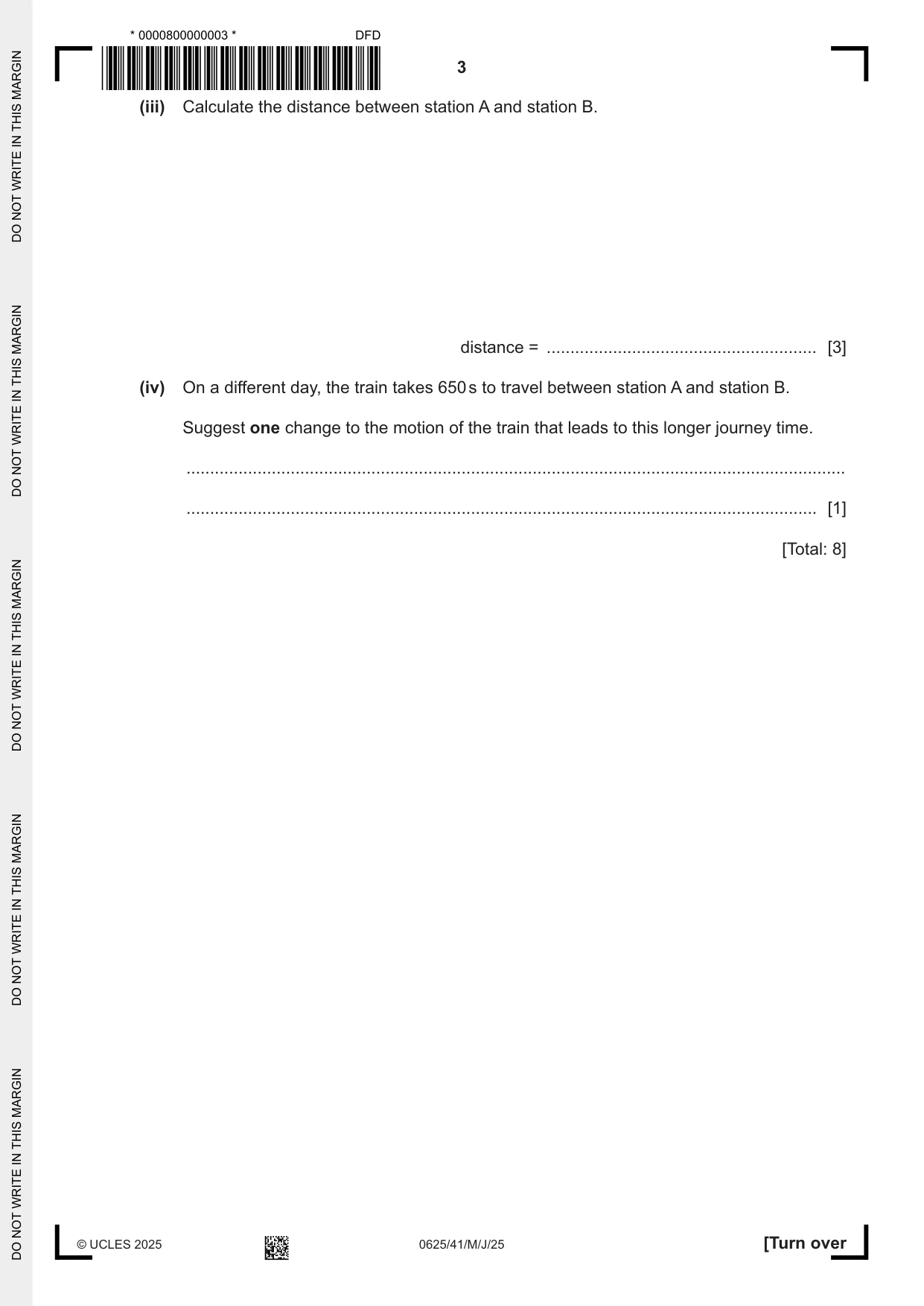 Cambridge IGCSE Physics 0625 2025 May/June Paper 4 · Variant 1 question paper, page 3 of 16