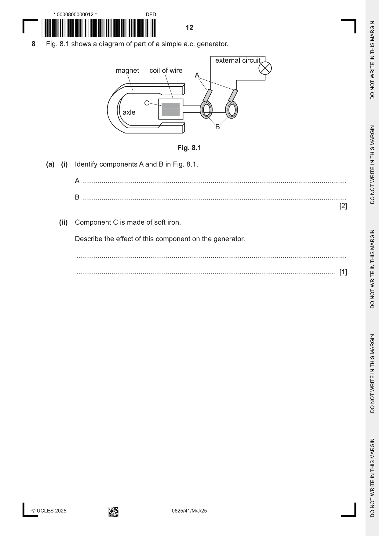 Cambridge IGCSE Physics 0625 2025 May/June Paper 4 · Variant 1 question paper, page 12 of 16