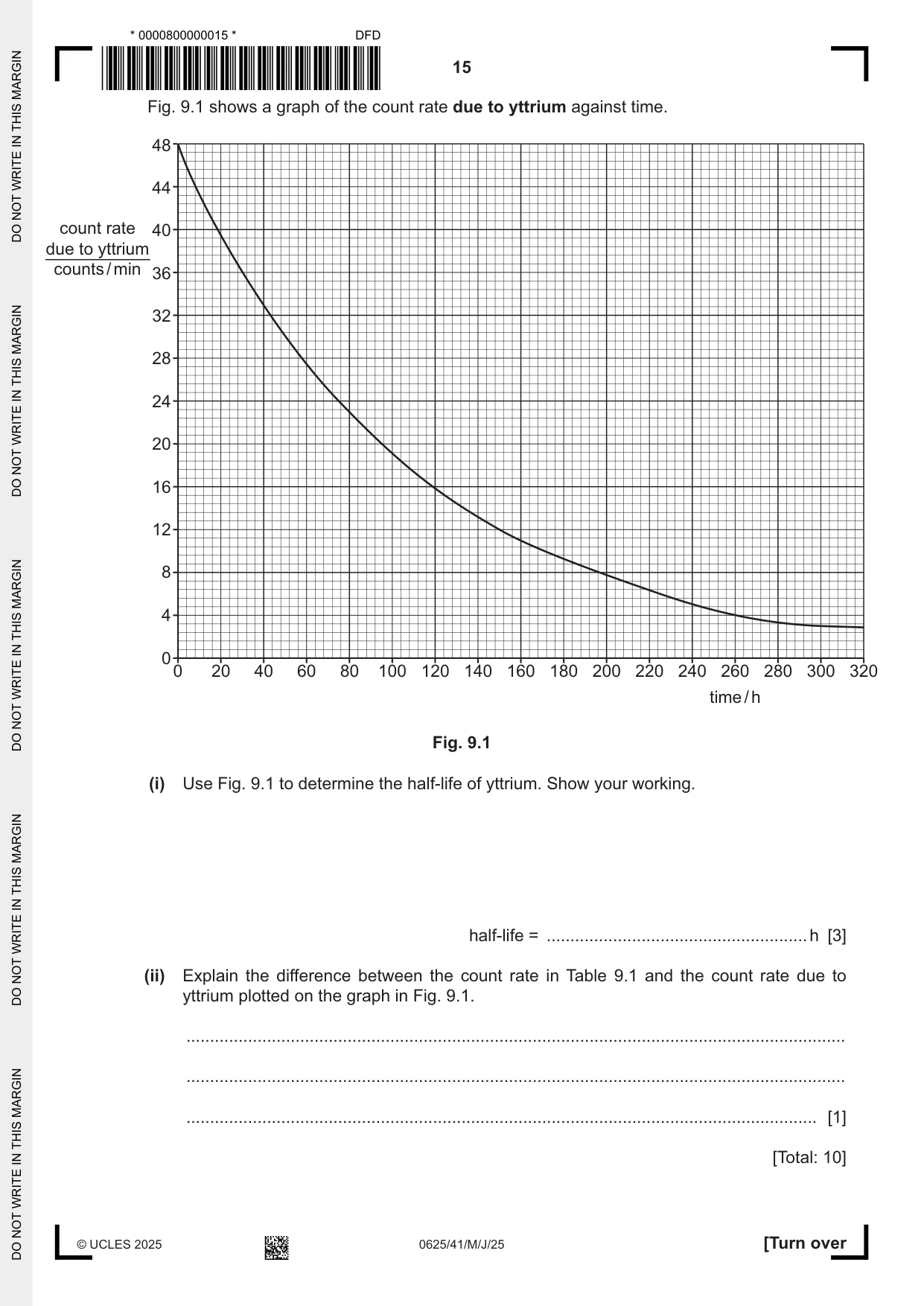 Cambridge IGCSE Physics 0625 2025 May/June Paper 4 · Variant 1 question paper, page 15 of 16
