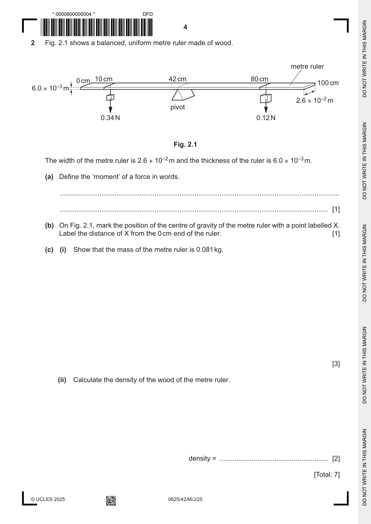 Cambridge IGCSE Physics 0625 2025 May/June Paper 4 · Variant 2 question paper, page 4 of 20