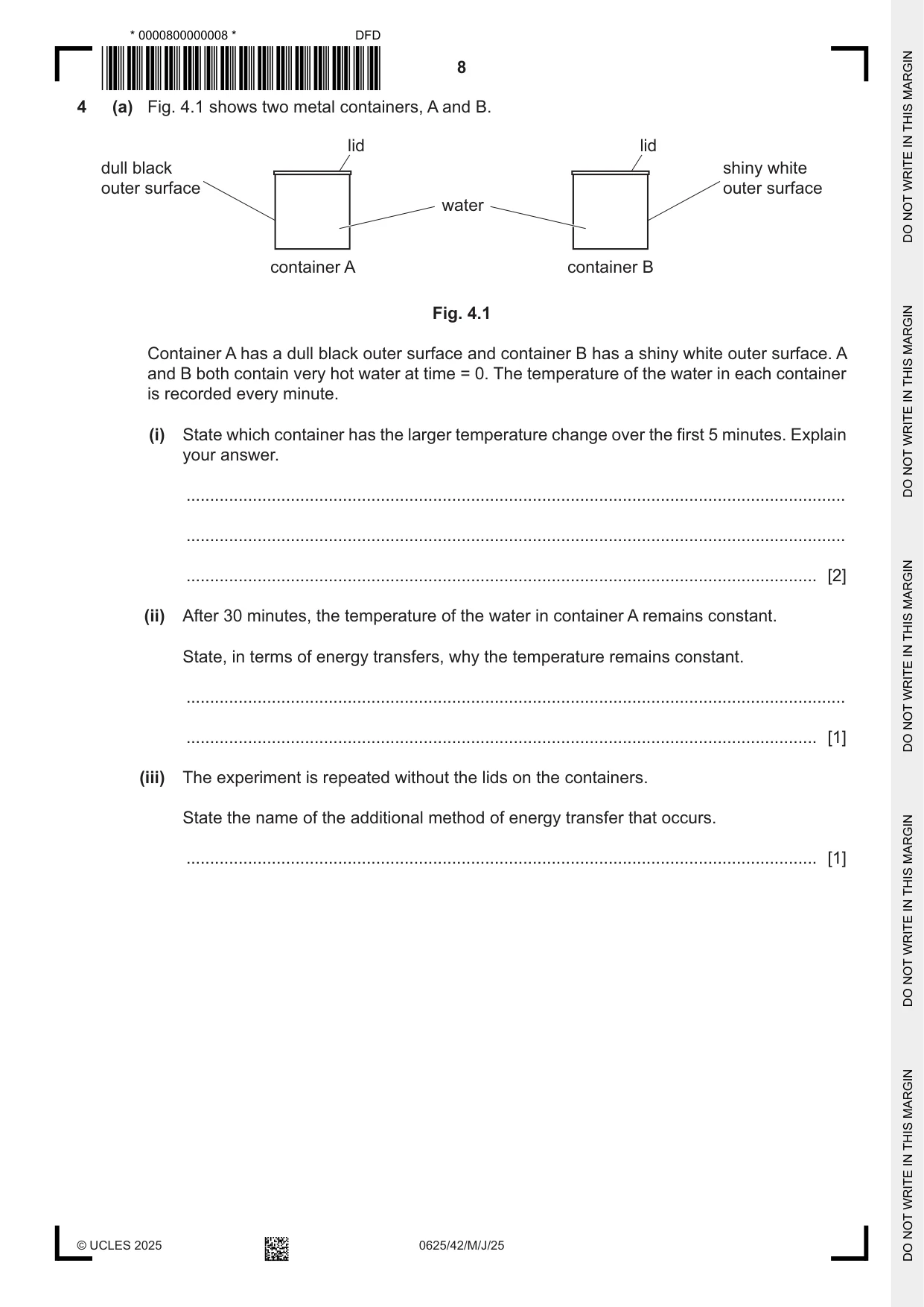 Cambridge IGCSE Physics 0625 2025 May/June Paper 4 · Variant 2 question paper, page 8 of 20