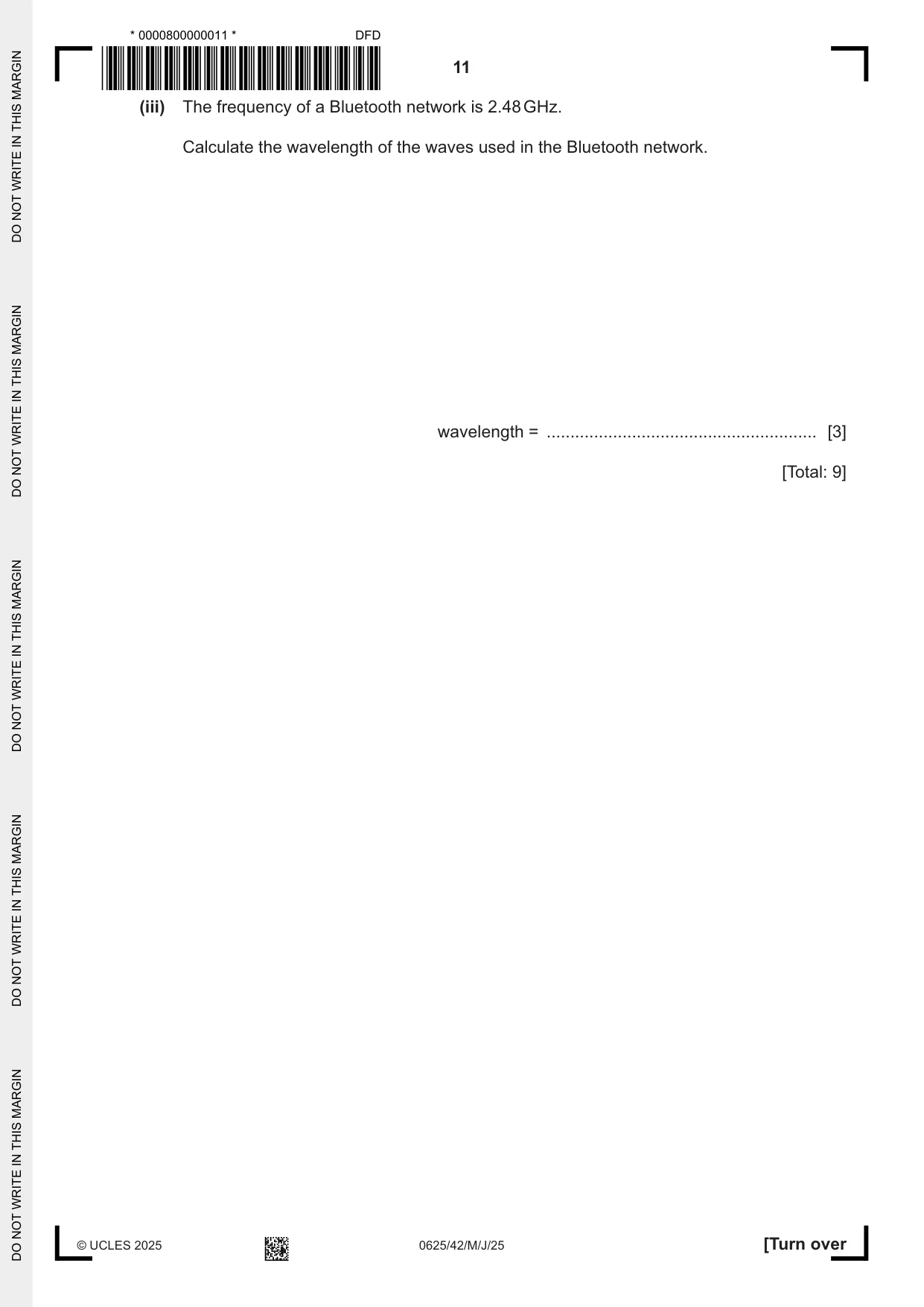 Cambridge IGCSE Physics 0625 2025 May/June Paper 4 · Variant 2 question paper, page 11 of 20
