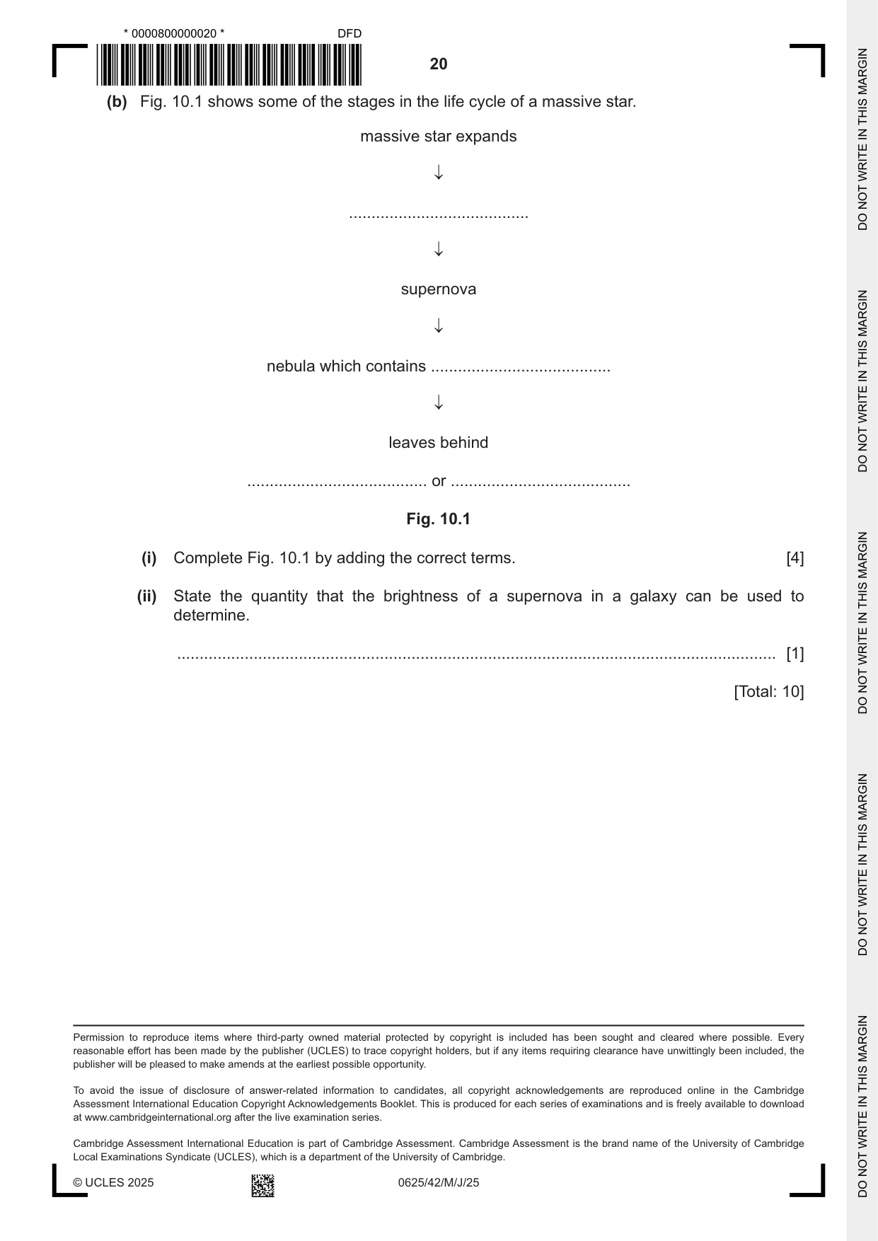 Cambridge IGCSE Physics 0625 2025 May/June Paper 4 · Variant 2 question paper, page 20 of 20