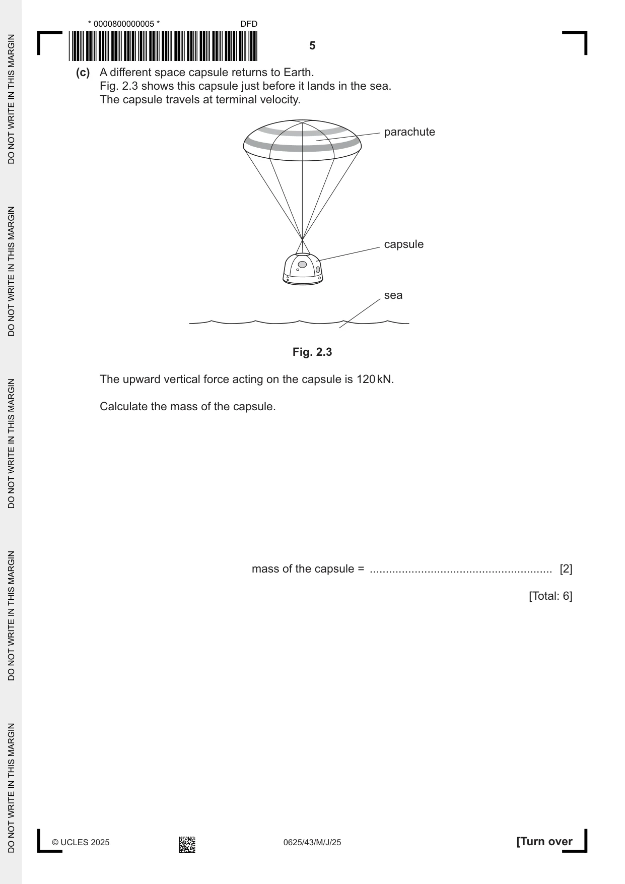 Cambridge IGCSE Physics 0625 2025 May/June Paper 4 · Variant 3 question paper, page 5 of 16