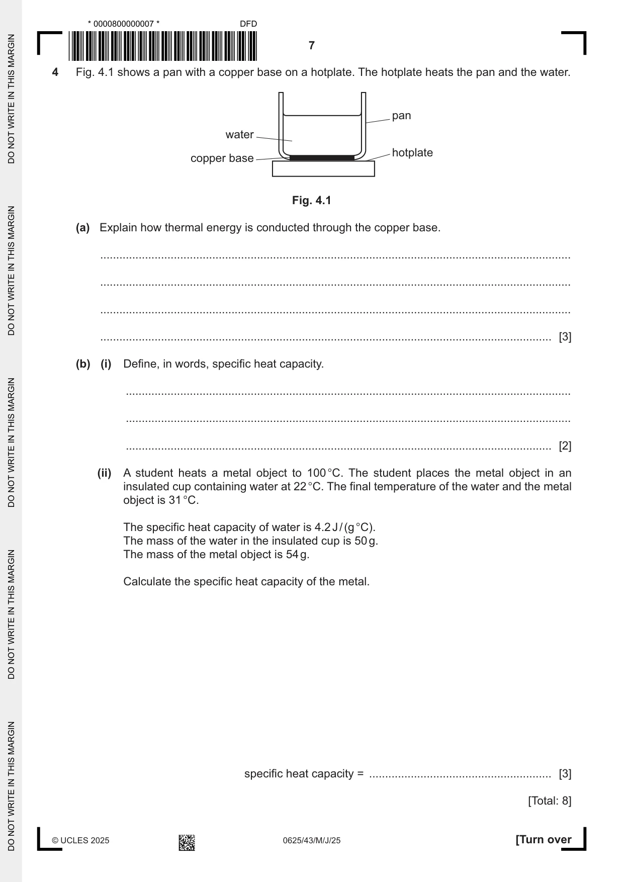 Cambridge IGCSE Physics 0625 2025 May/June Paper 4 · Variant 3 question paper, page 7 of 16