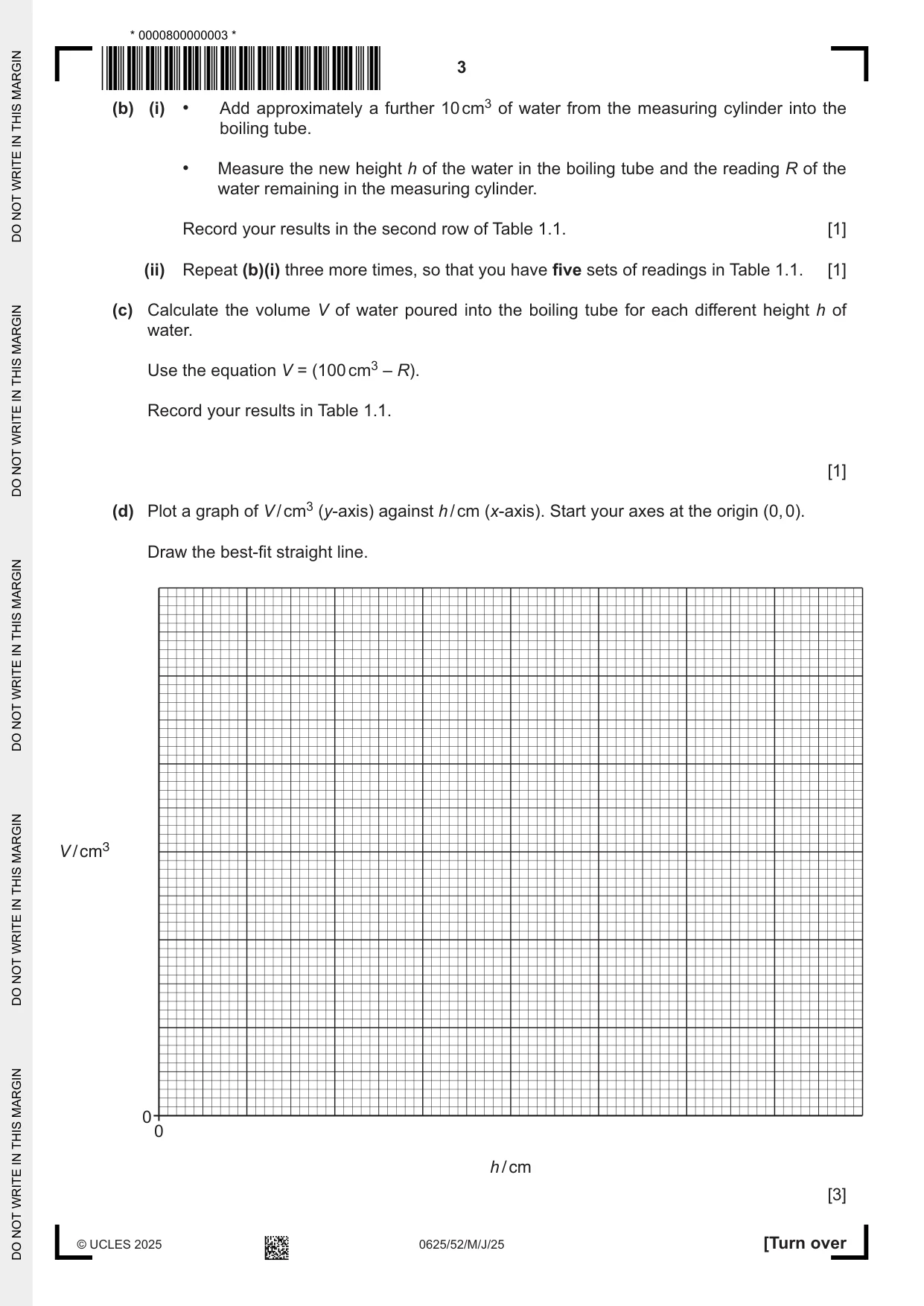 Cambridge IGCSE Physics 0625 2025 May/June Paper 5 · Variant 2 question paper, page 3 of 16
