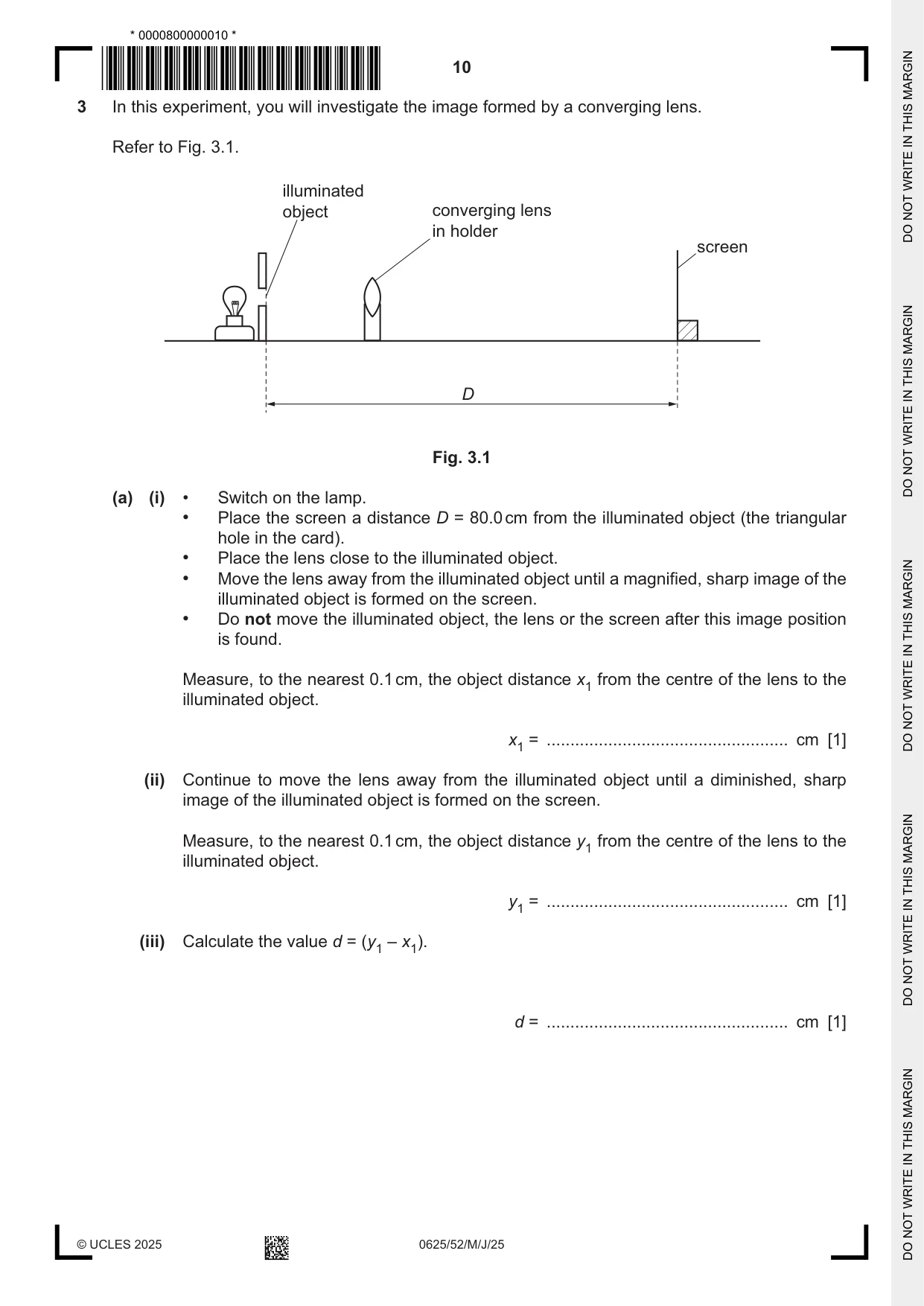 Cambridge IGCSE Physics 0625 2025 May/June Paper 5 · Variant 2 question paper, page 10 of 16