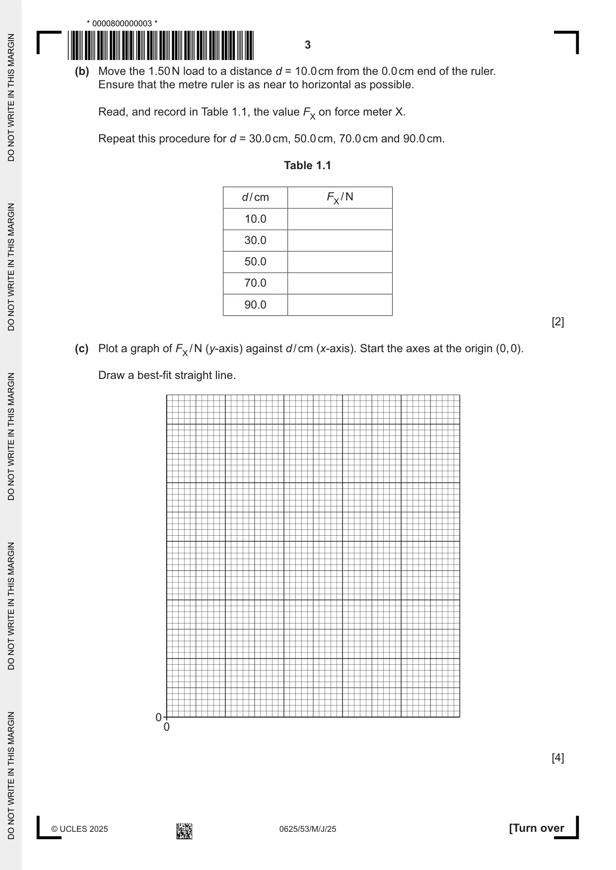 Cambridge IGCSE Physics 0625 2025 May/June Paper 5 · Variant 3 question paper, page 3 of 16