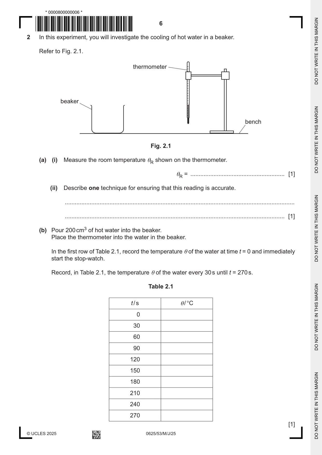 Cambridge IGCSE Physics 0625 2025 May/June Paper 5 · Variant 3 question paper, page 6 of 16