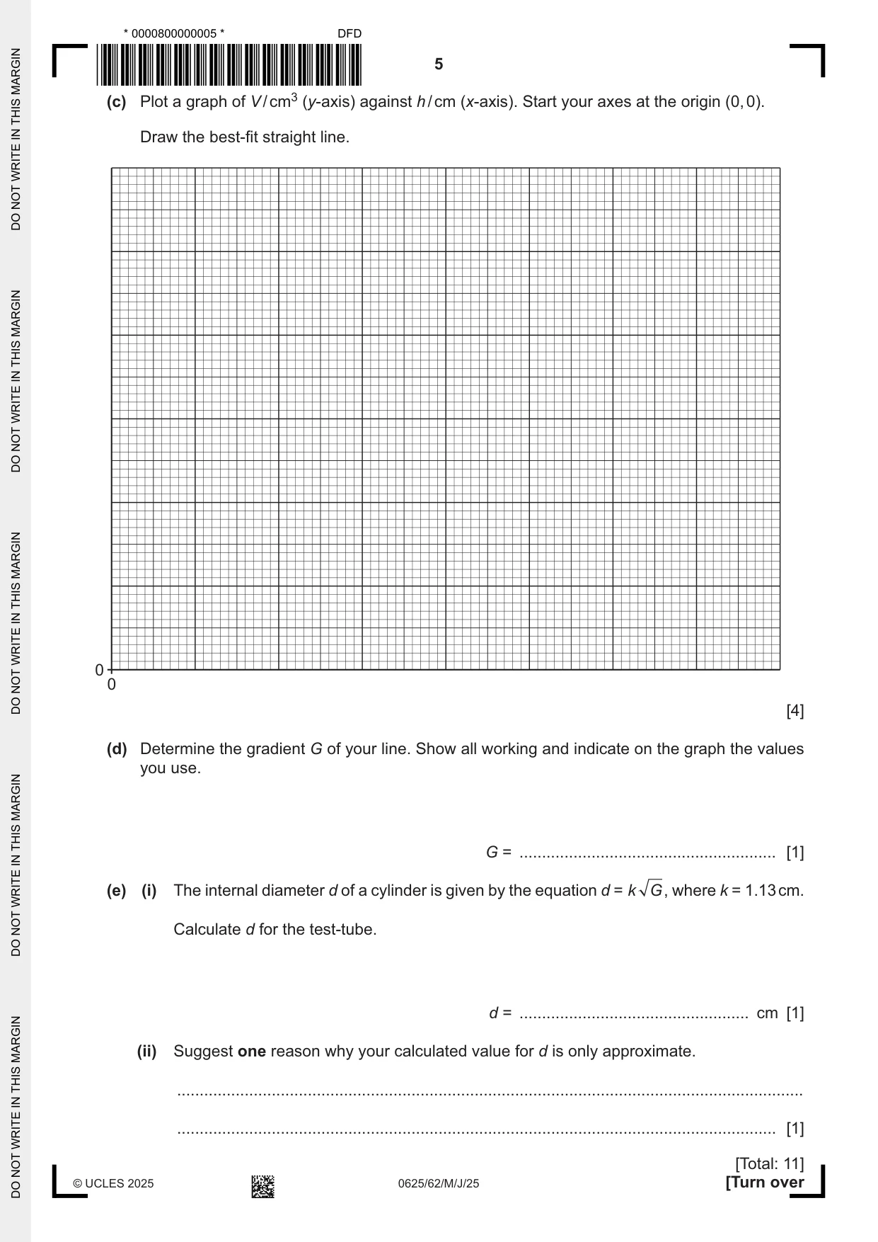 Cambridge IGCSE Physics 0625 2025 May/June Paper 6 · Variant 2 question paper, page 5 of 16