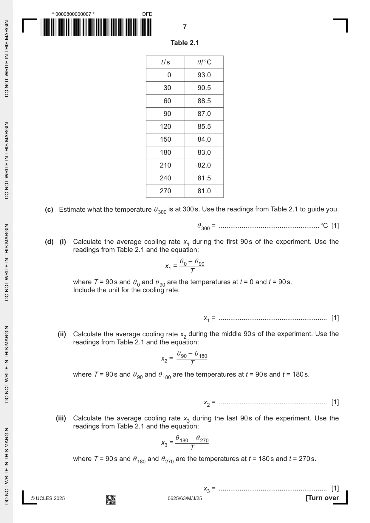Cambridge IGCSE Physics 0625 2025 May/June Paper 6 · Variant 3 question paper, page 7 of 16