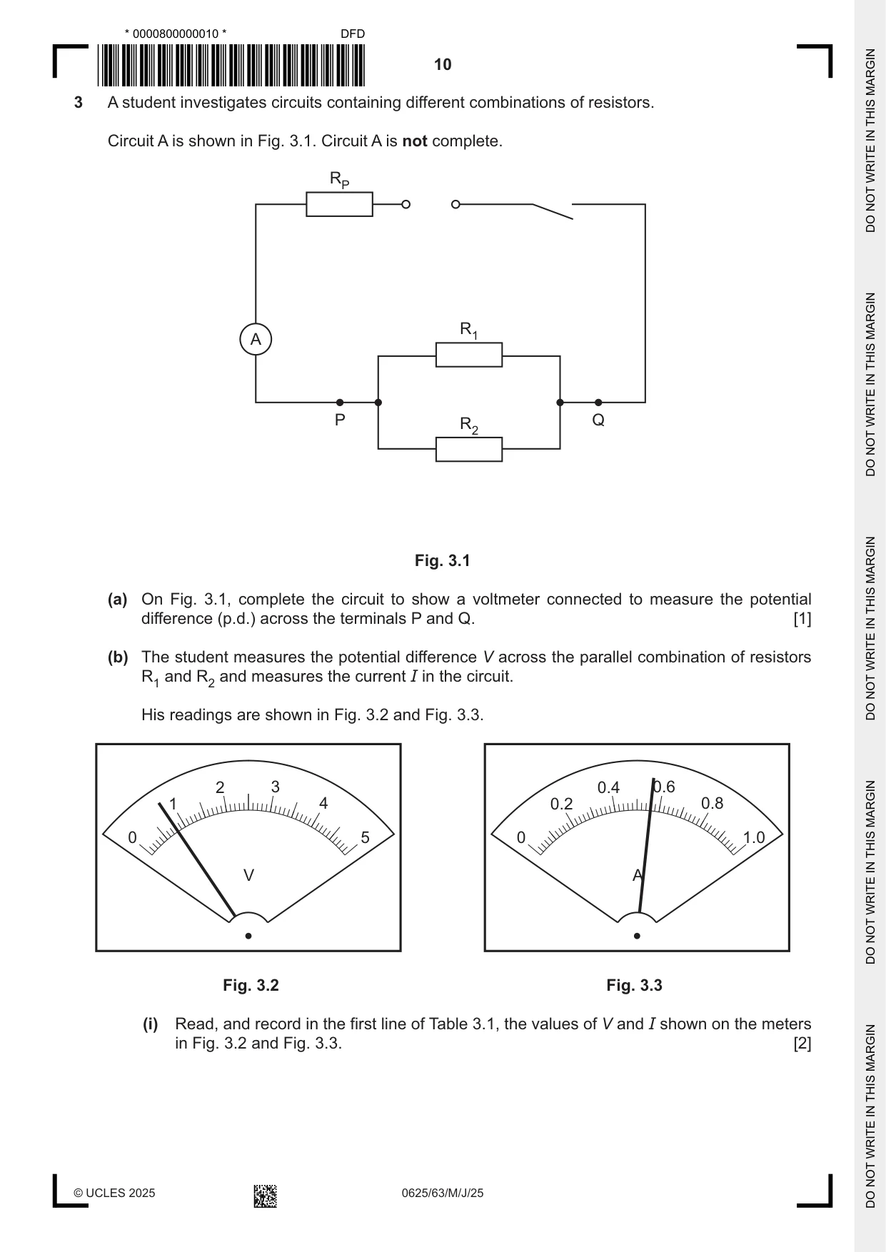 Cambridge IGCSE Physics 0625 2025 May/June Paper 6 · Variant 3 question paper, page 10 of 16