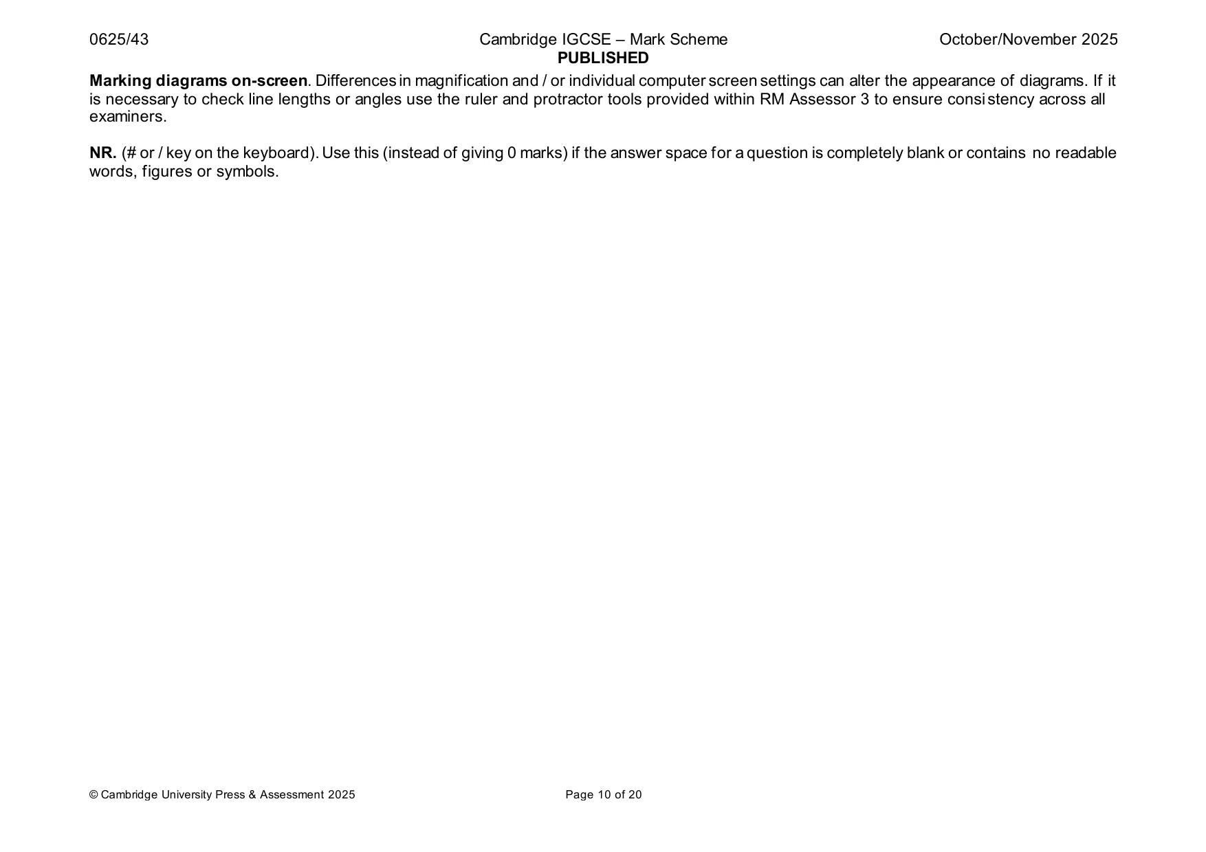 Mark scheme, page 10 of 20