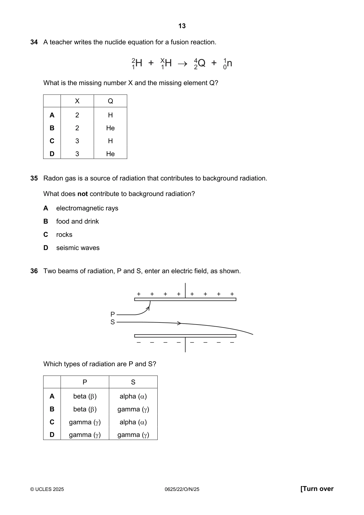 Cambridge IGCSE Physics 0625 2025 Oct/Nov Paper 2 · Variant 2 question paper, page 13 of 16