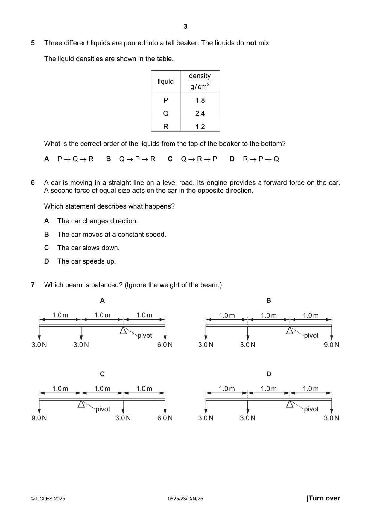 Cambridge IGCSE Physics 0625 2025 Oct/Nov Paper 2 · Variant 3 question paper, page 3 of 16