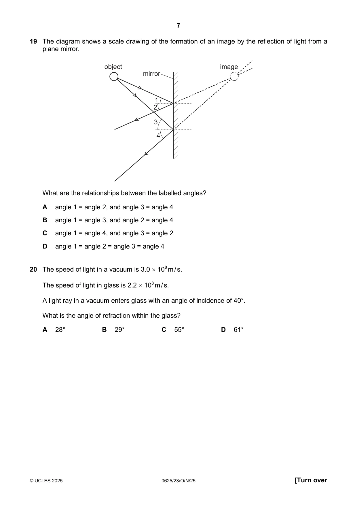 Cambridge IGCSE Physics 0625 2025 Oct/Nov Paper 2 · Variant 3 question paper, page 7 of 16