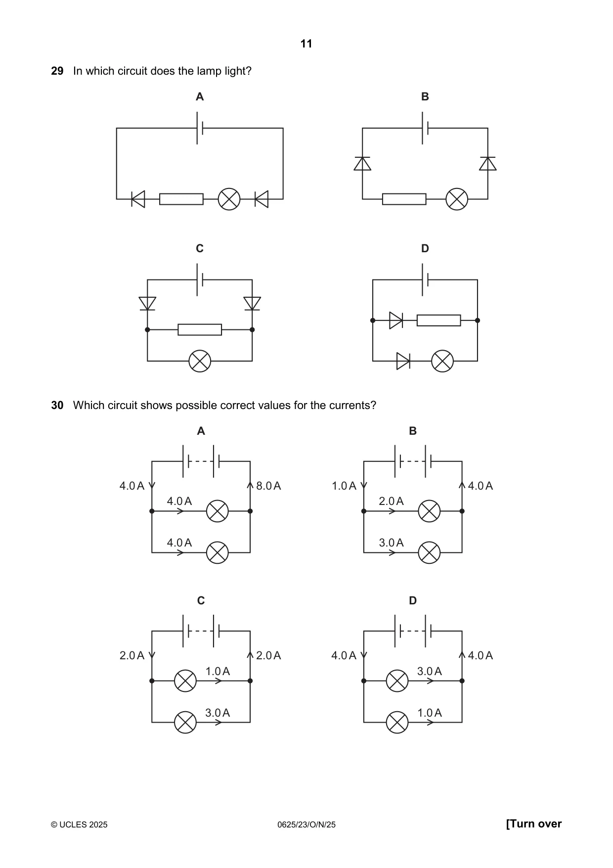 Cambridge IGCSE Physics 0625 2025 Oct/Nov Paper 2 · Variant 3 question paper, page 11 of 16