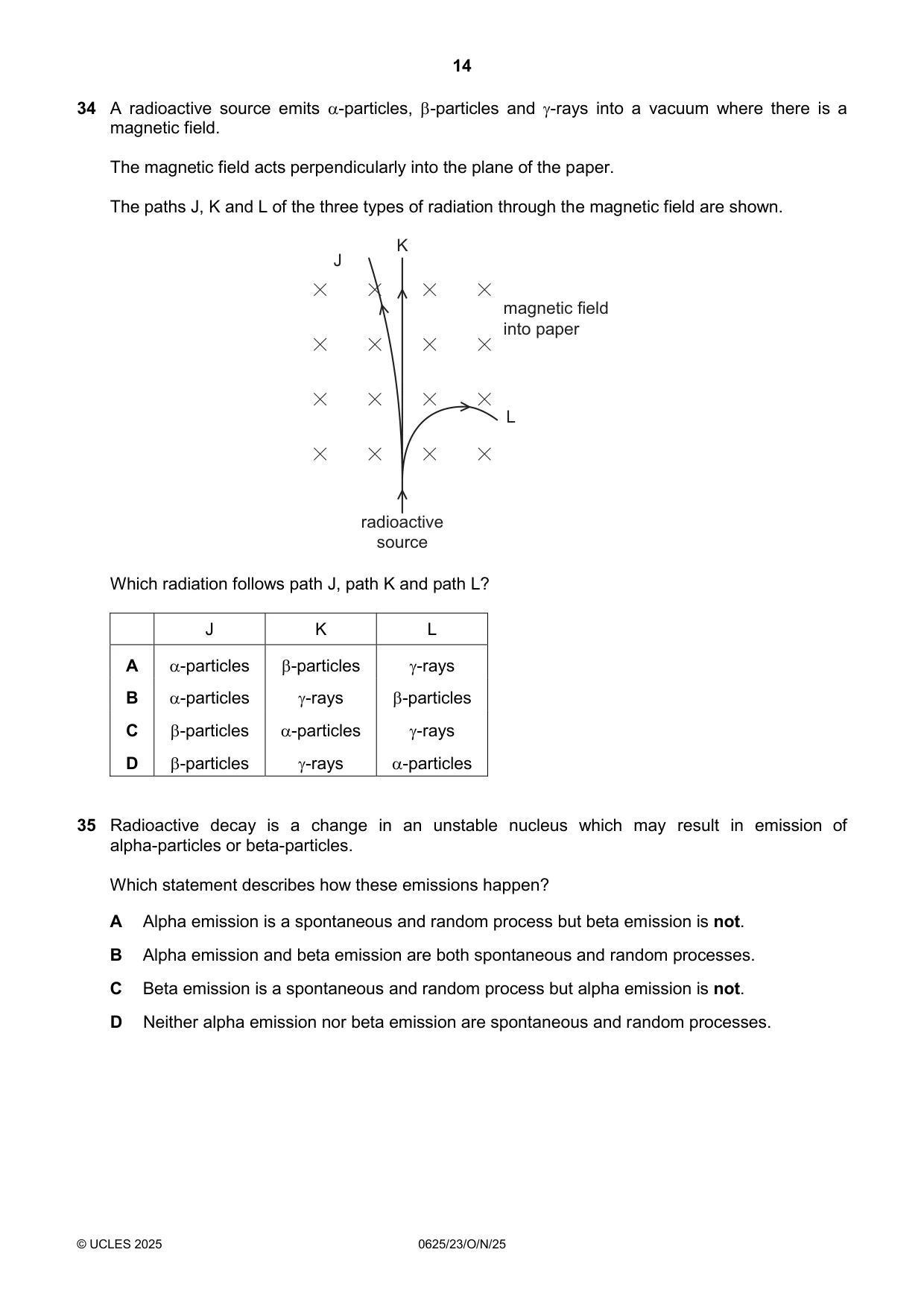 Cambridge IGCSE Physics 0625 2025 Oct/Nov Paper 2 · Variant 3 question paper, page 14 of 16
