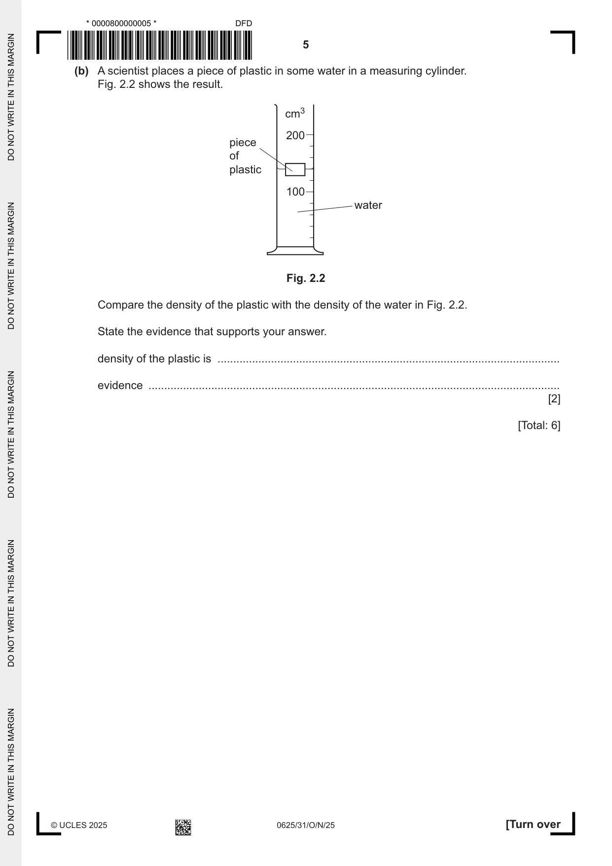 Cambridge IGCSE Physics 0625 2025 Oct/Nov Paper 3 · Variant 1 question paper, page 5 of 16