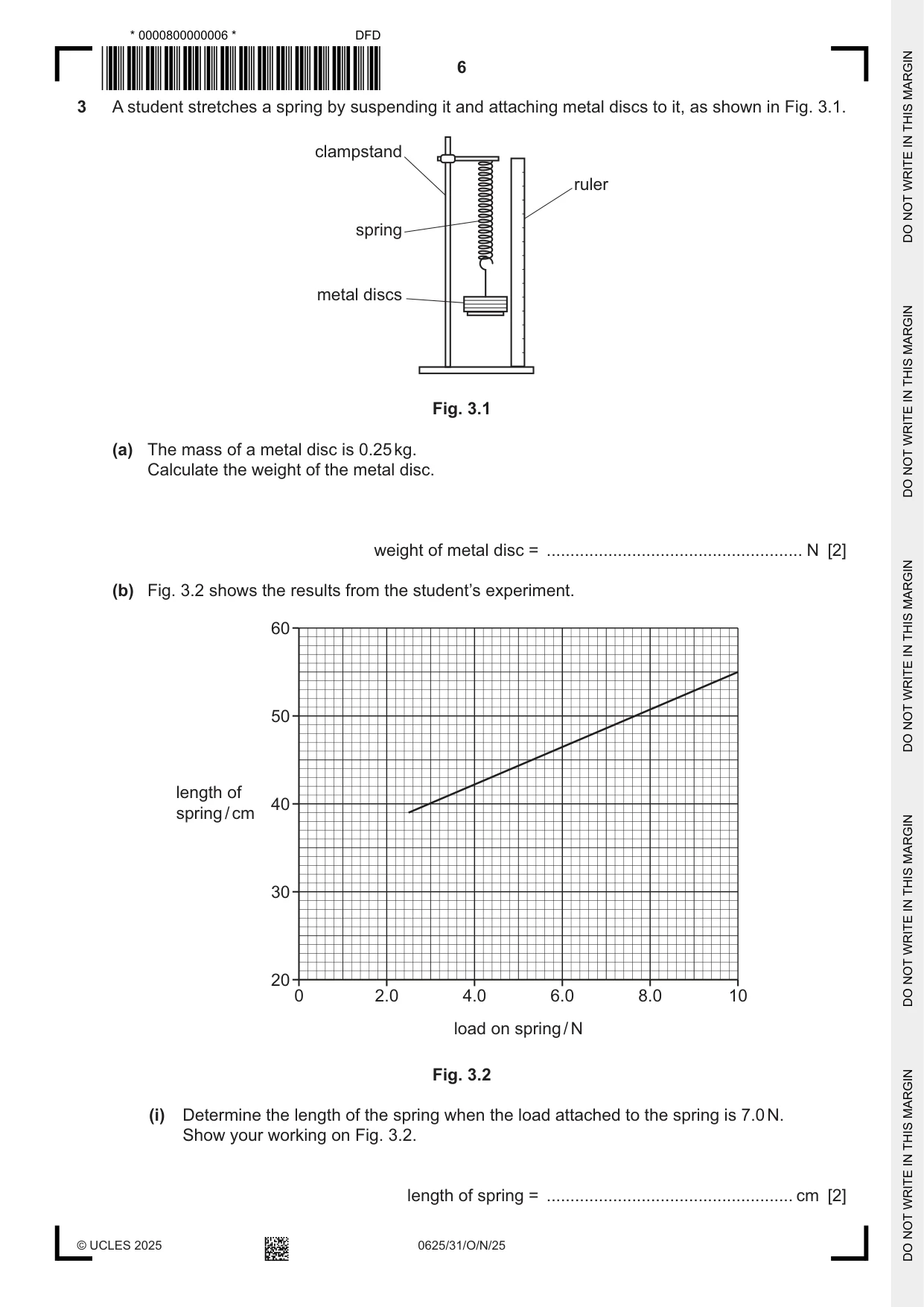 Cambridge IGCSE Physics 0625 2025 Oct/Nov Paper 3 · Variant 1 question paper, page 6 of 16