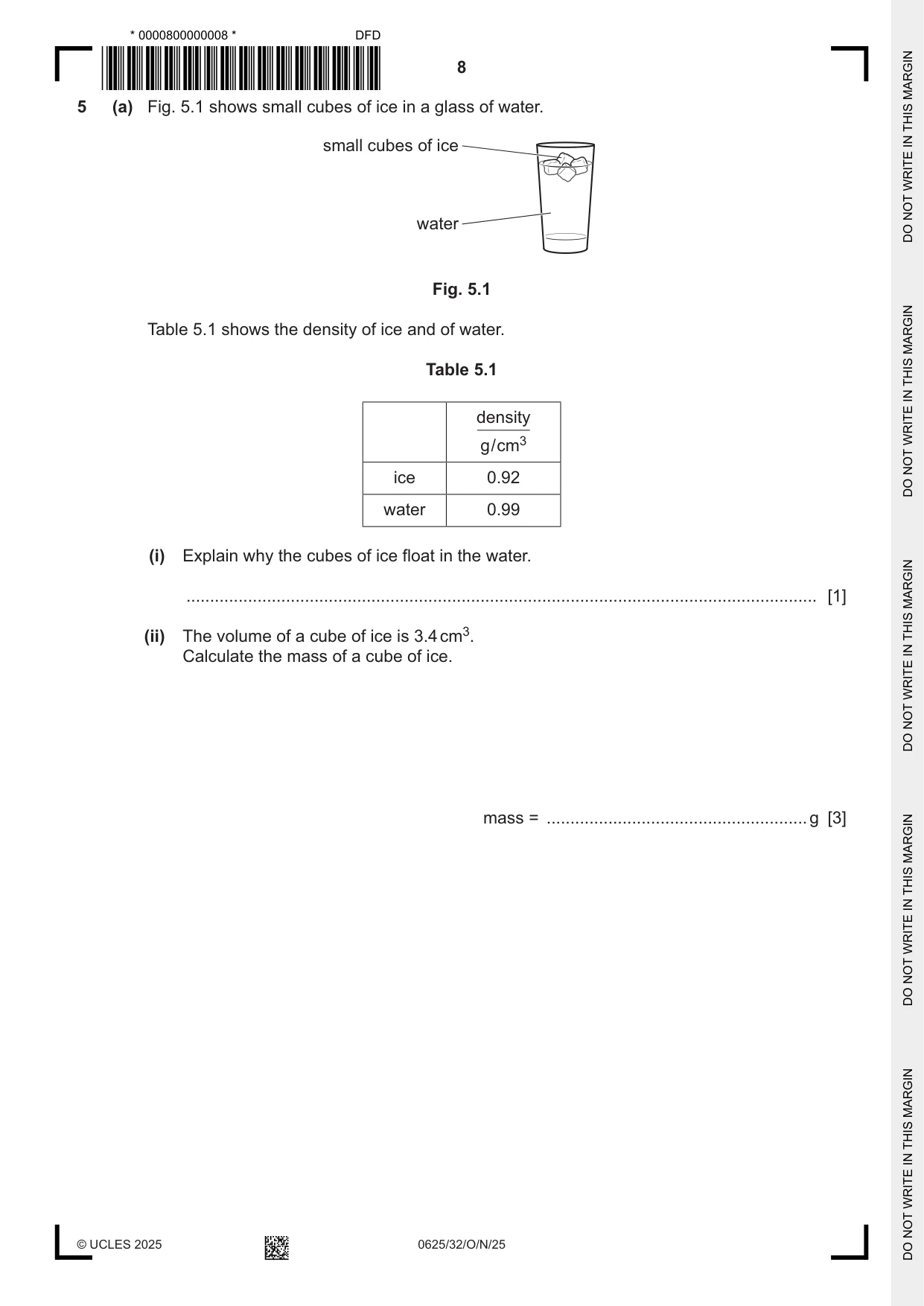 Cambridge IGCSE Physics 0625 2025 Oct/Nov Paper 3 · Variant 2 question paper, page 8 of 16
