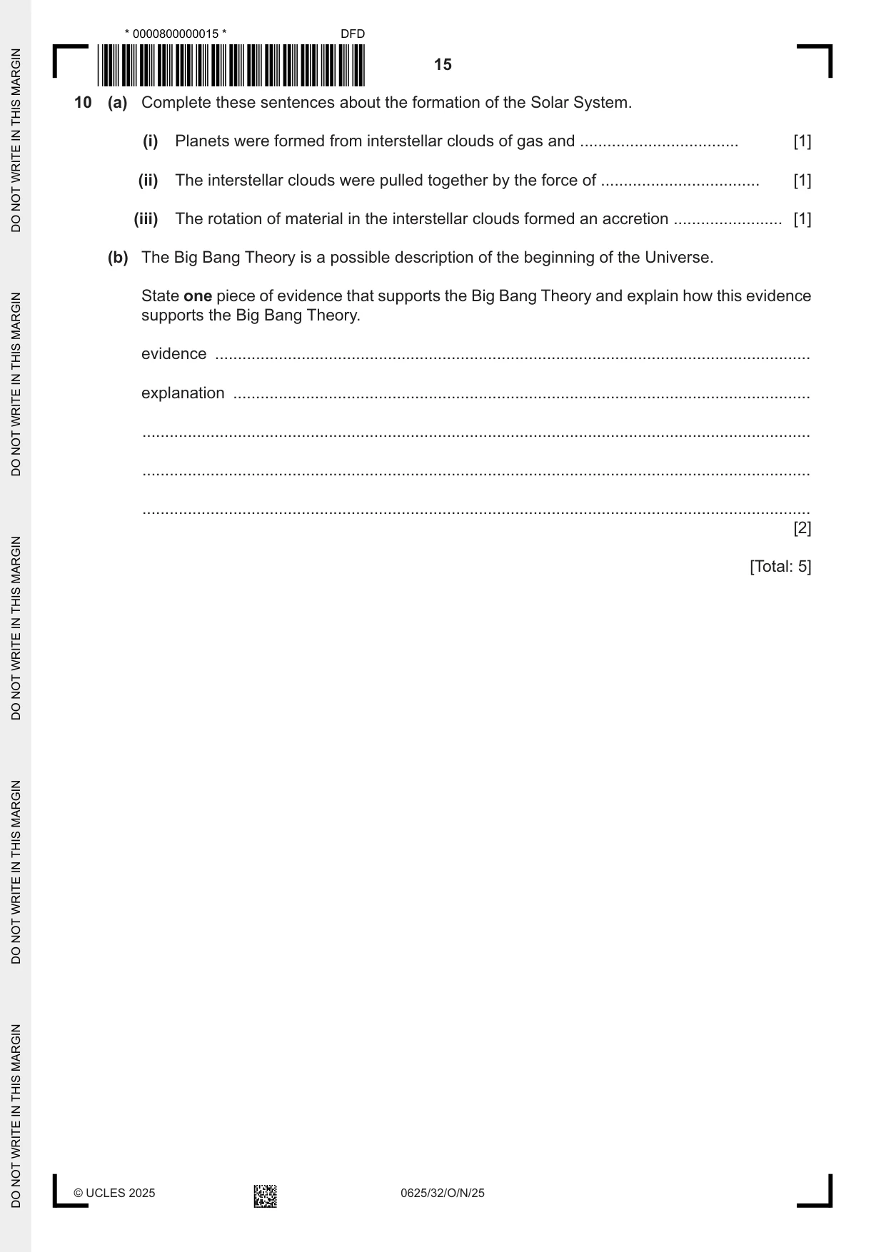 Cambridge IGCSE Physics 0625 2025 Oct/Nov Paper 3 · Variant 2 question paper, page 15 of 16