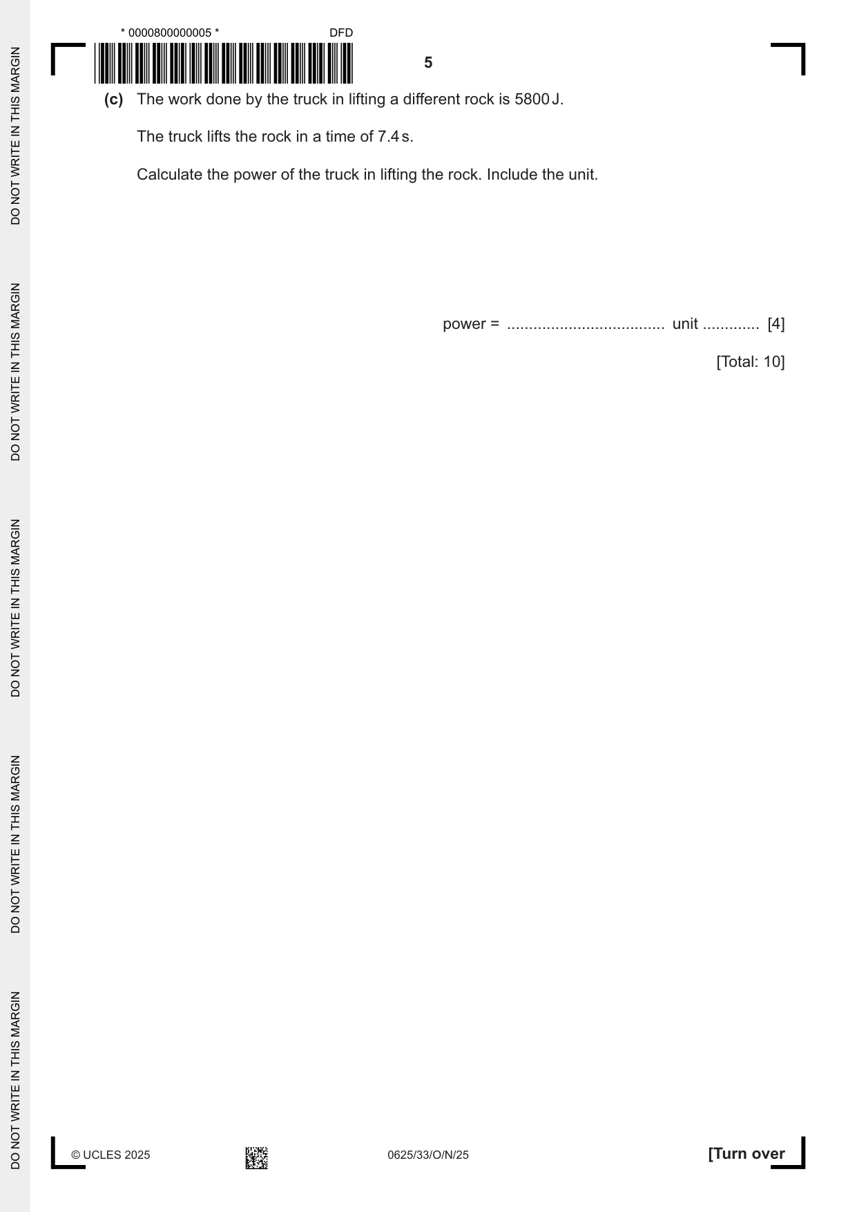 Cambridge IGCSE Physics 0625 2025 Oct/Nov Paper 3 · Variant 3 question paper, page 5 of 16