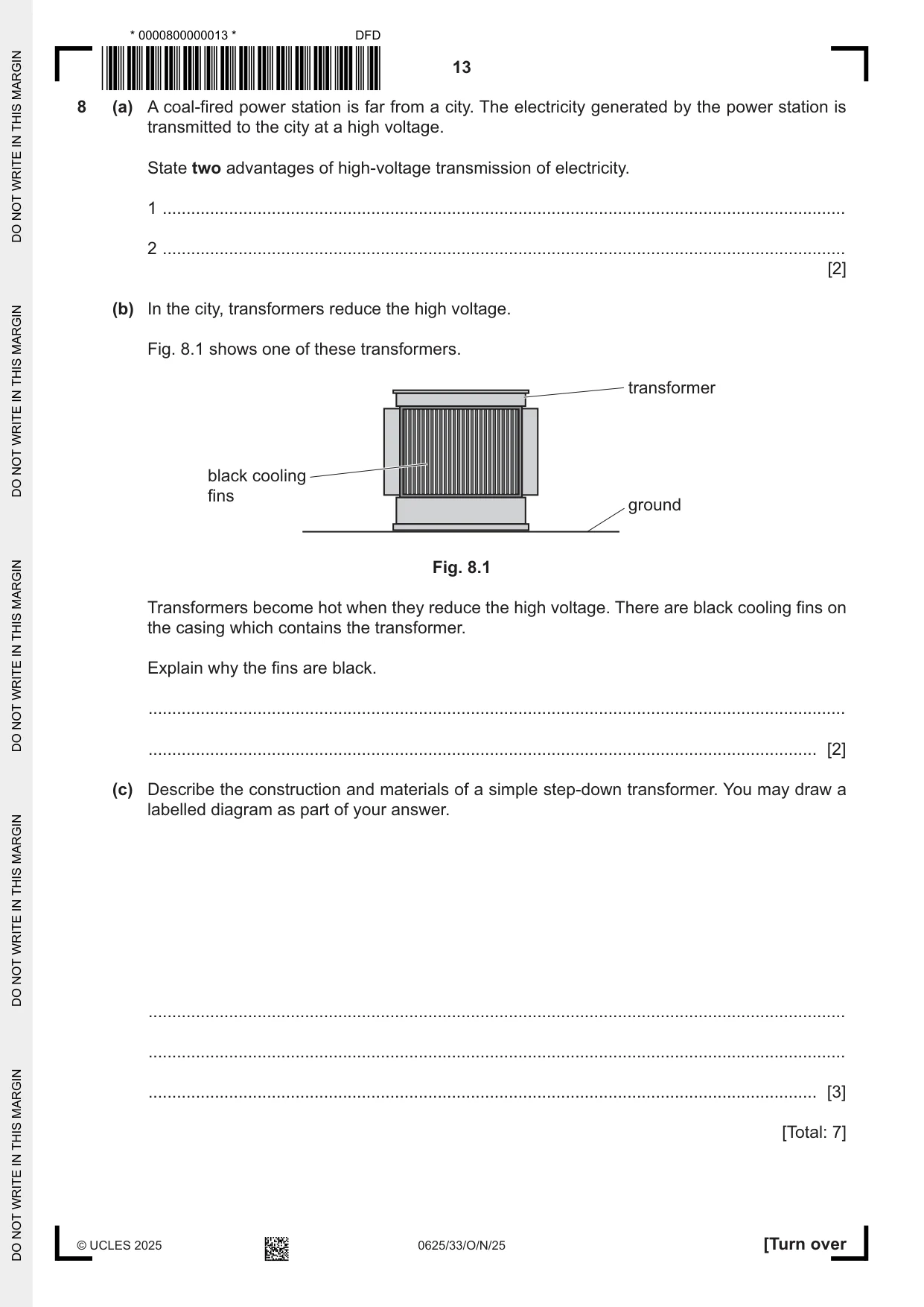 Cambridge IGCSE Physics 0625 2025 Oct/Nov Paper 3 · Variant 3 question paper, page 13 of 16