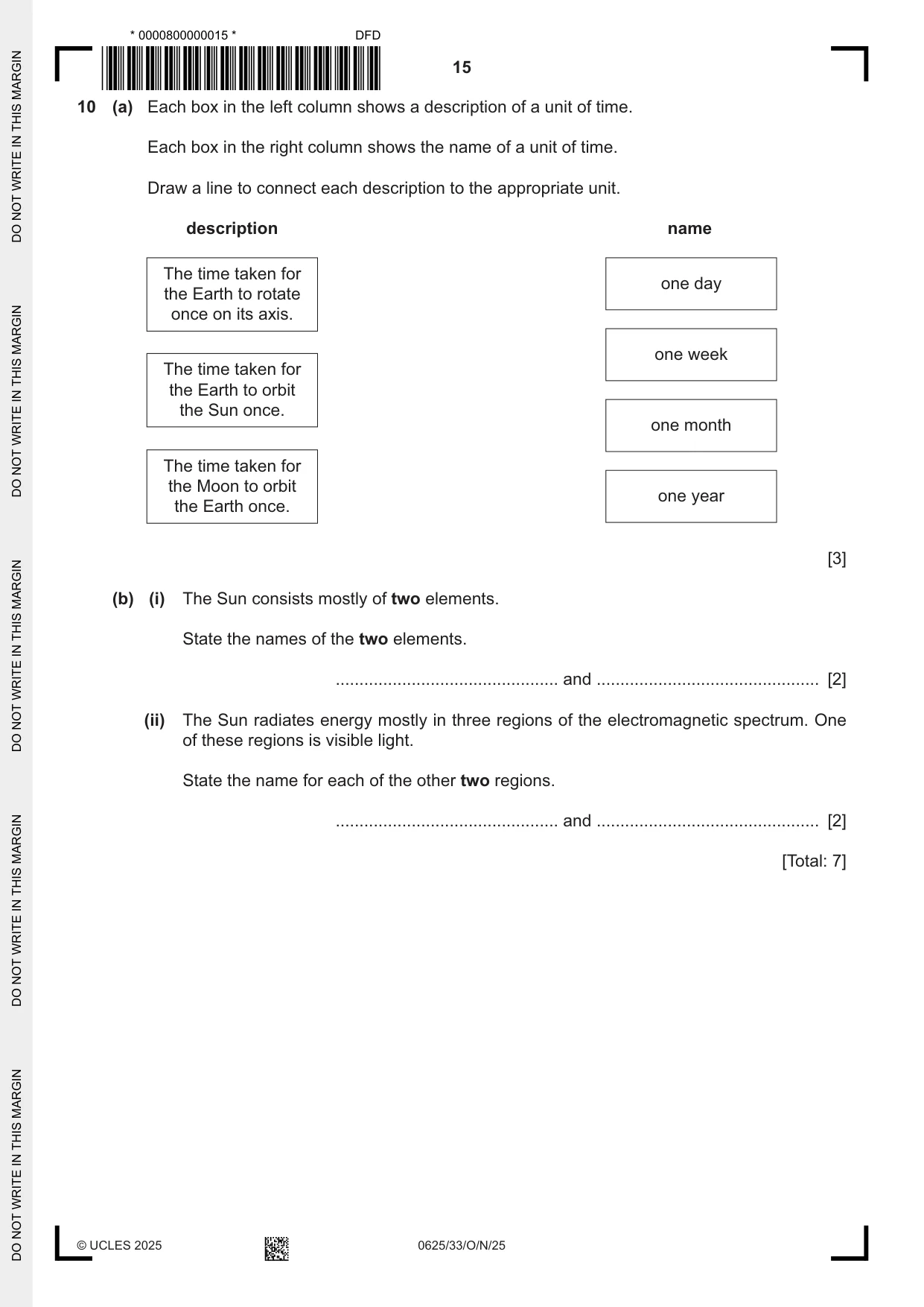 Cambridge IGCSE Physics 0625 2025 Oct/Nov Paper 3 · Variant 3 question paper, page 15 of 16