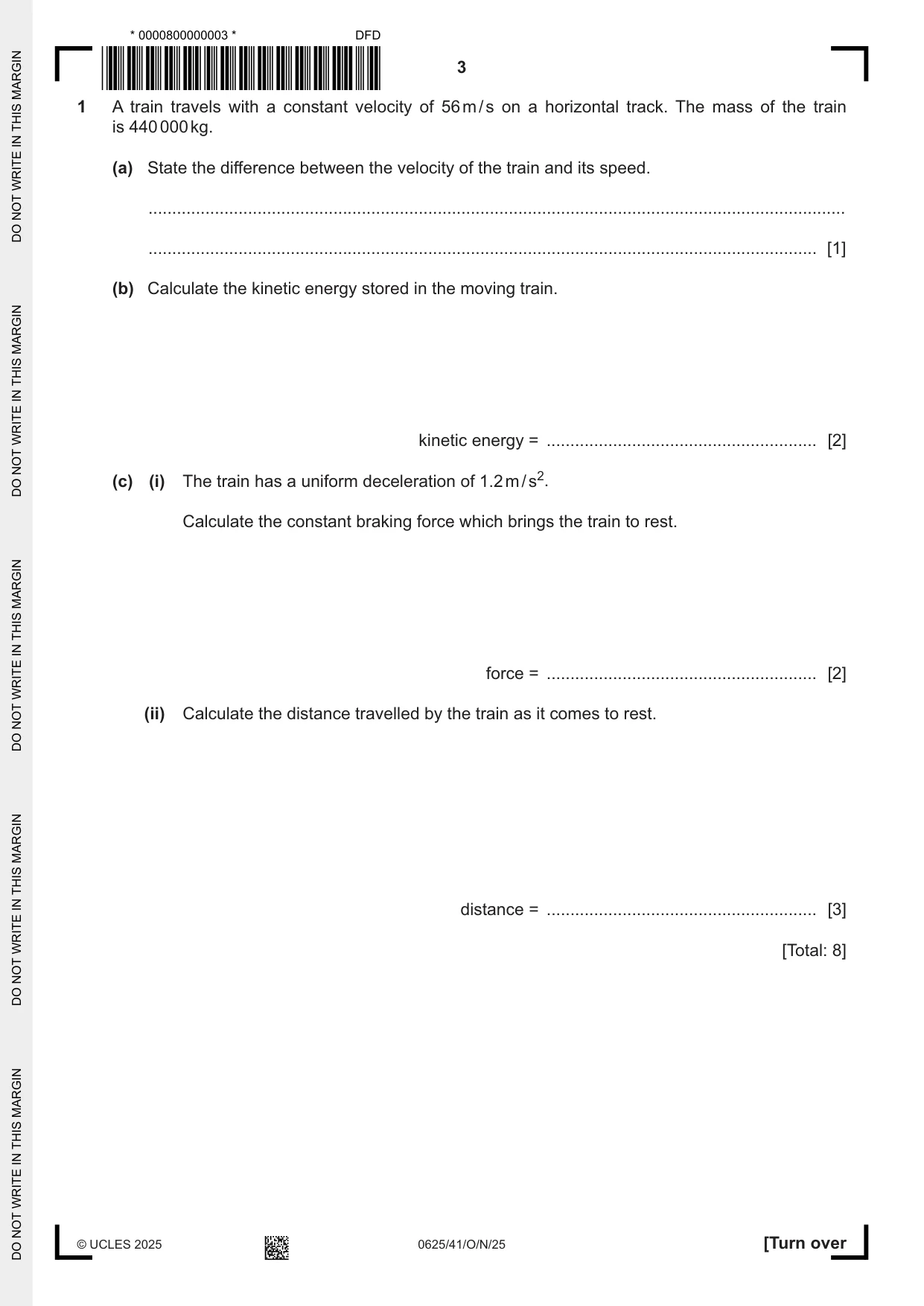 Cambridge IGCSE Physics 0625 2025 Oct/Nov Paper 4 · Variant 1 question paper, page 3 of 16